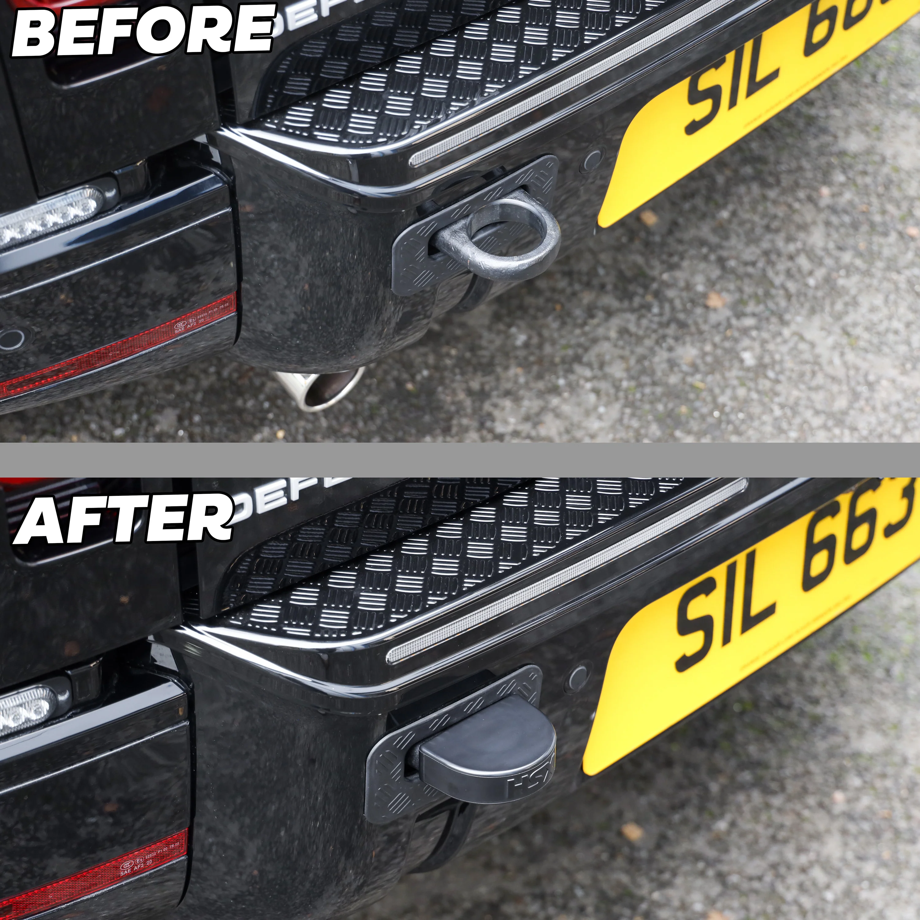 1x Tow Eye Bung for Land Rover Defender L663 - Smooth Top - Matt Black - Image 7