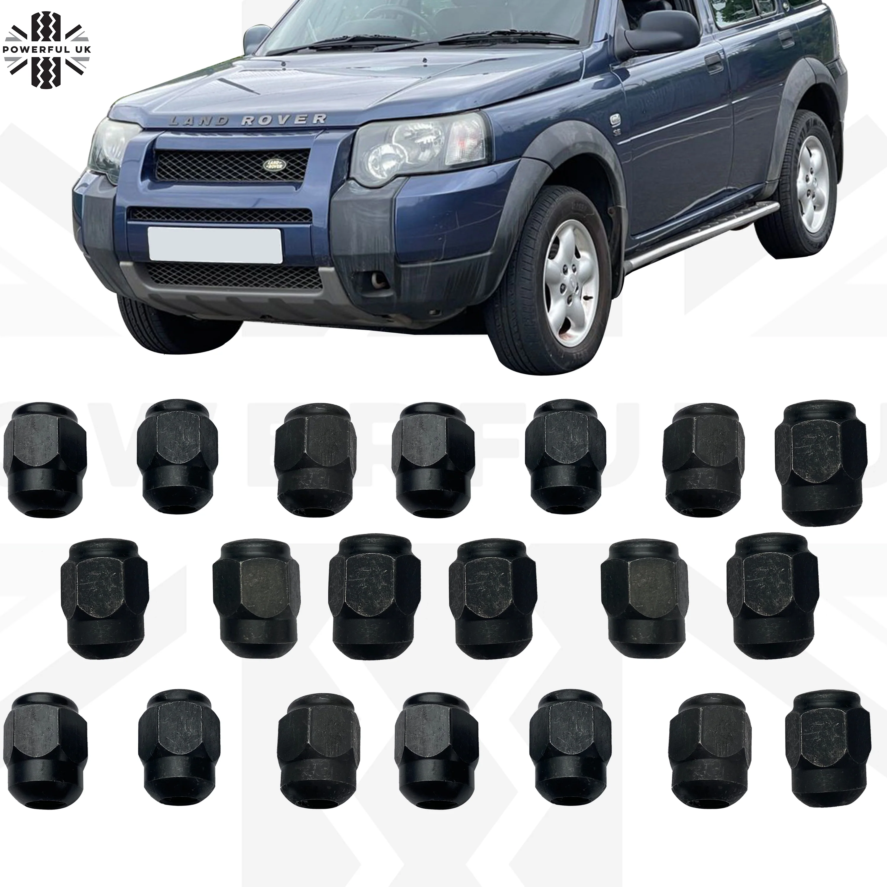 20pc Black Wheel Nut kit for Land Rover Freelander 1