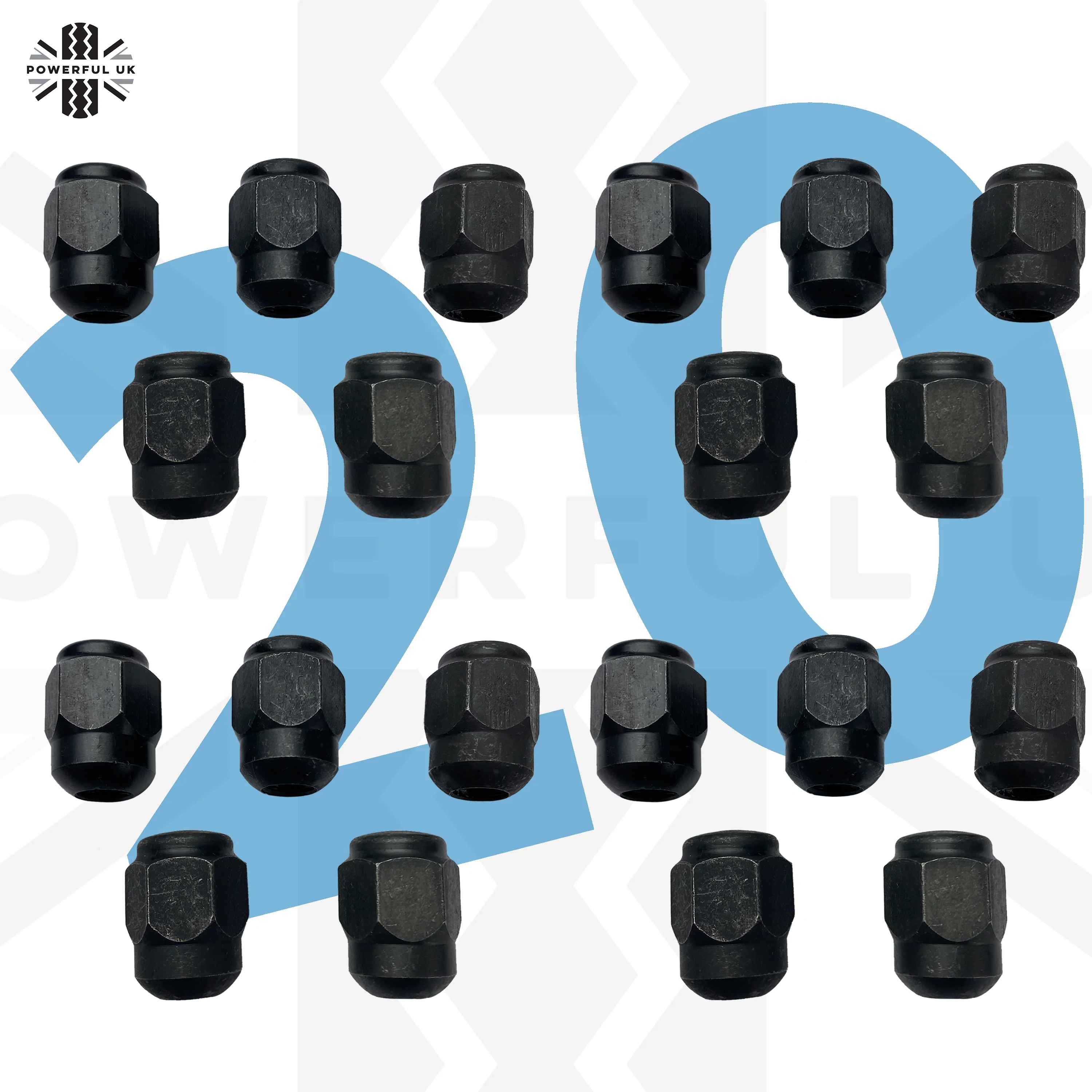 20pc Black Wheel Nut kit for Land Rover Freelander 1 - Image 3