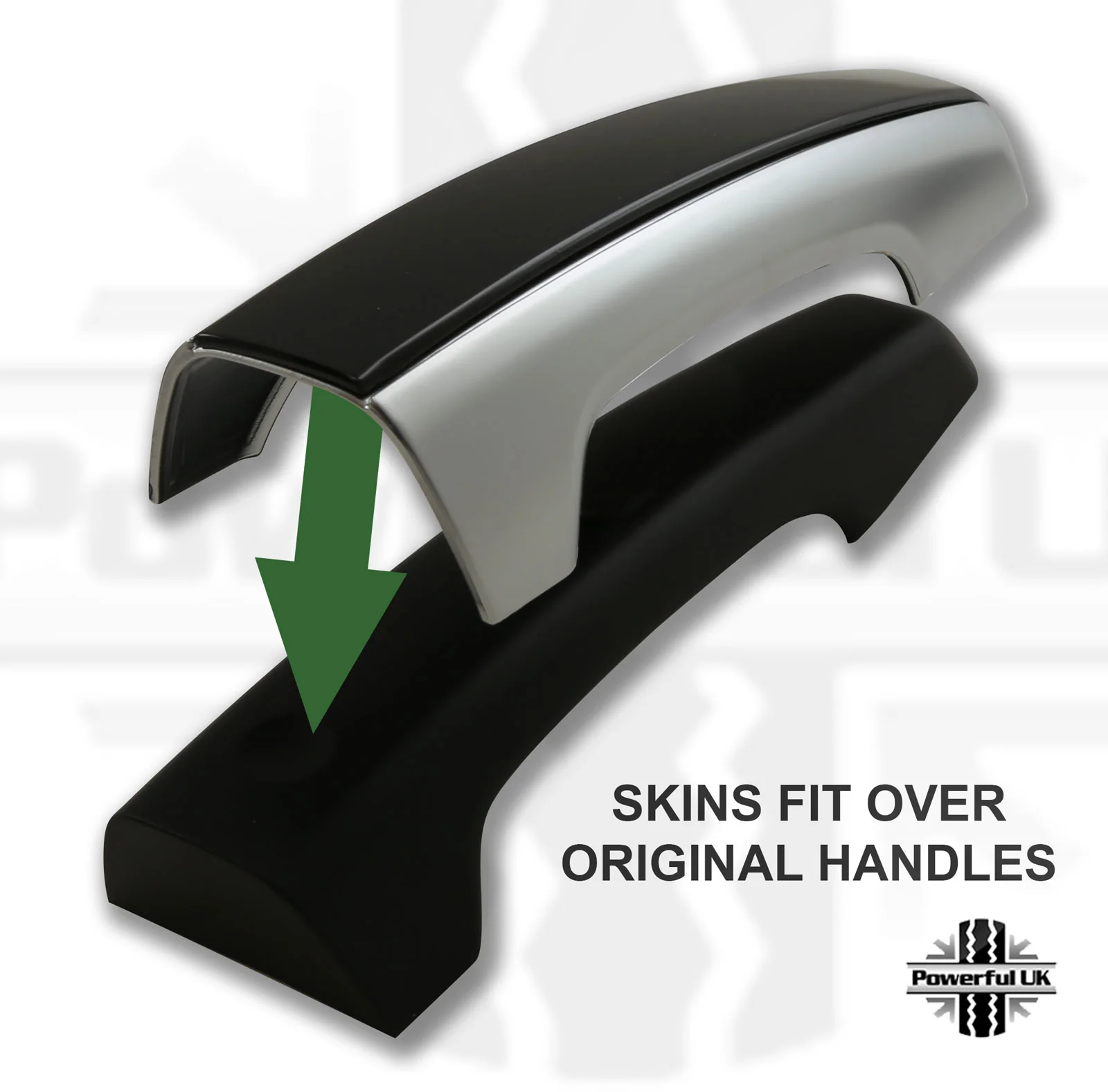 2pc "Autobiography Style" Door Handle Covers for Range Rover L405 - Black/Corris Grey - Image 3