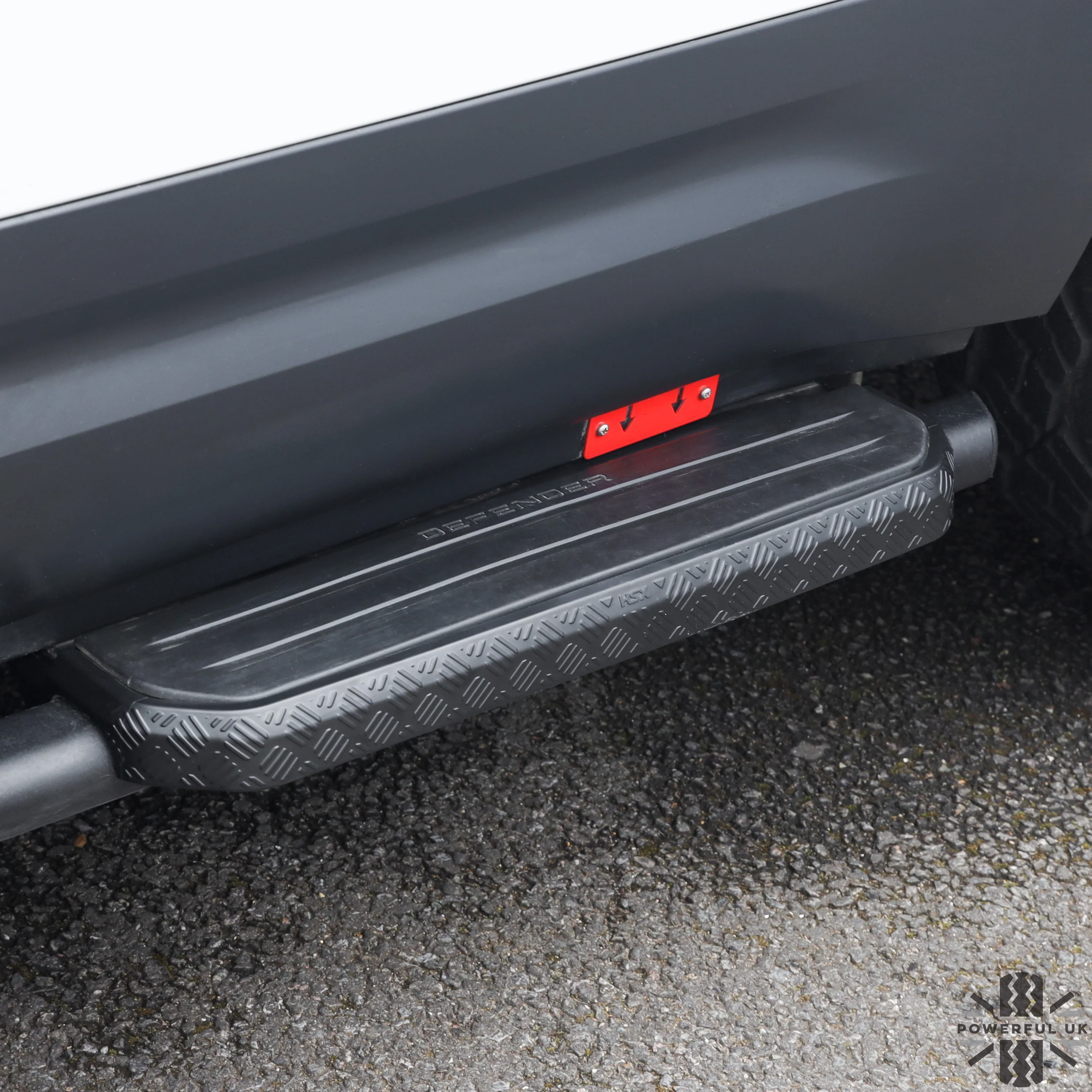 2x Chequer Plate Side Step Covers for Land Rover Defender L663 (90) - Satin Black - Image 4