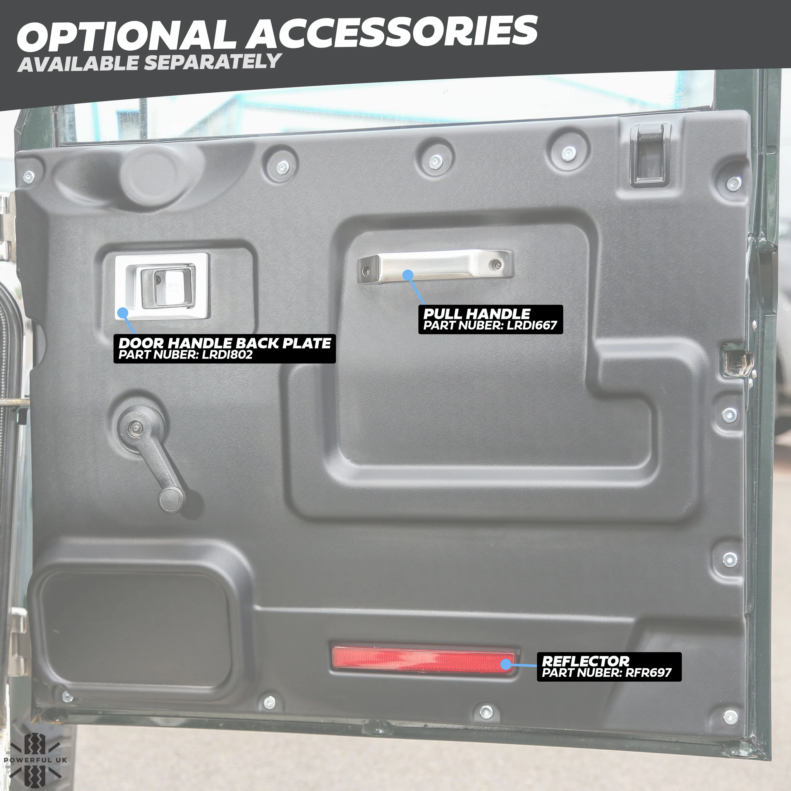 2x Door Handle Bowls for Land Rover Classic Defender - Satin Black - Image 7