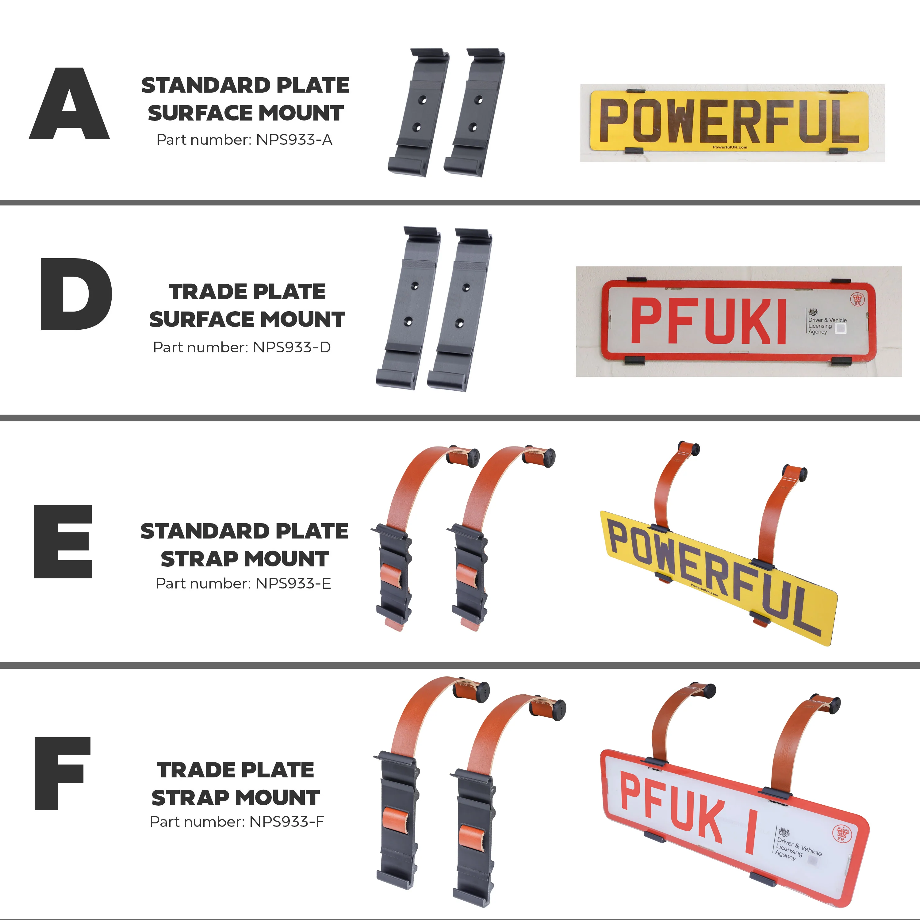 2x Surface Mount Number Plate Holders - UK Trade Plate - Image 9