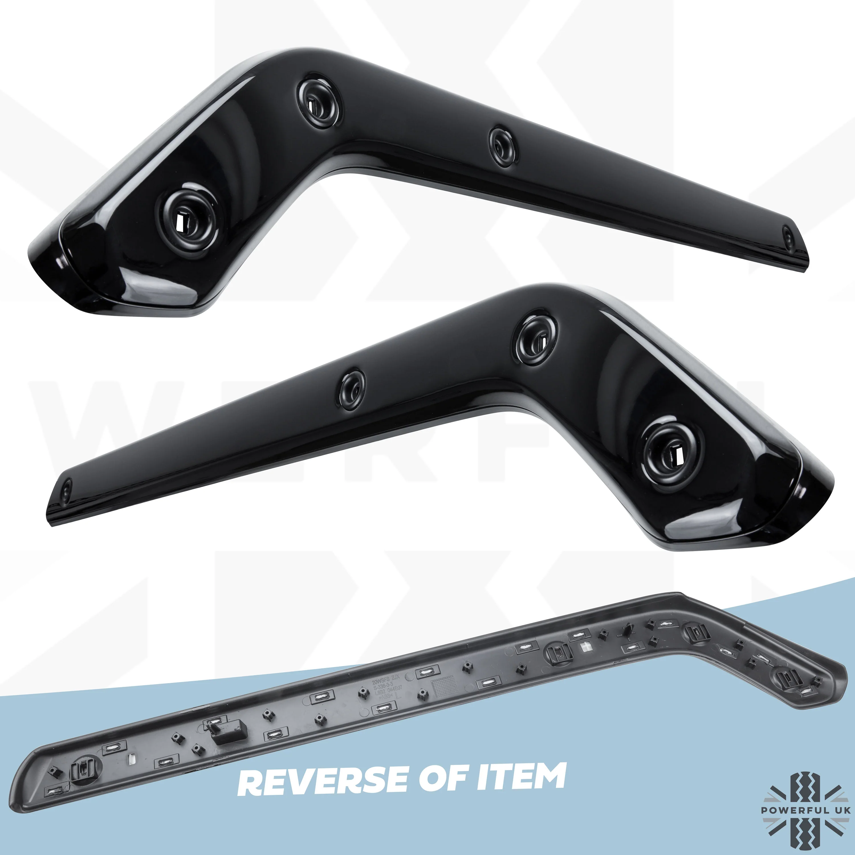 3pc Gloss Black Interior Trim Kit (Centre console & door pull) for Land Rover Defender 90 - LHD - Image 3