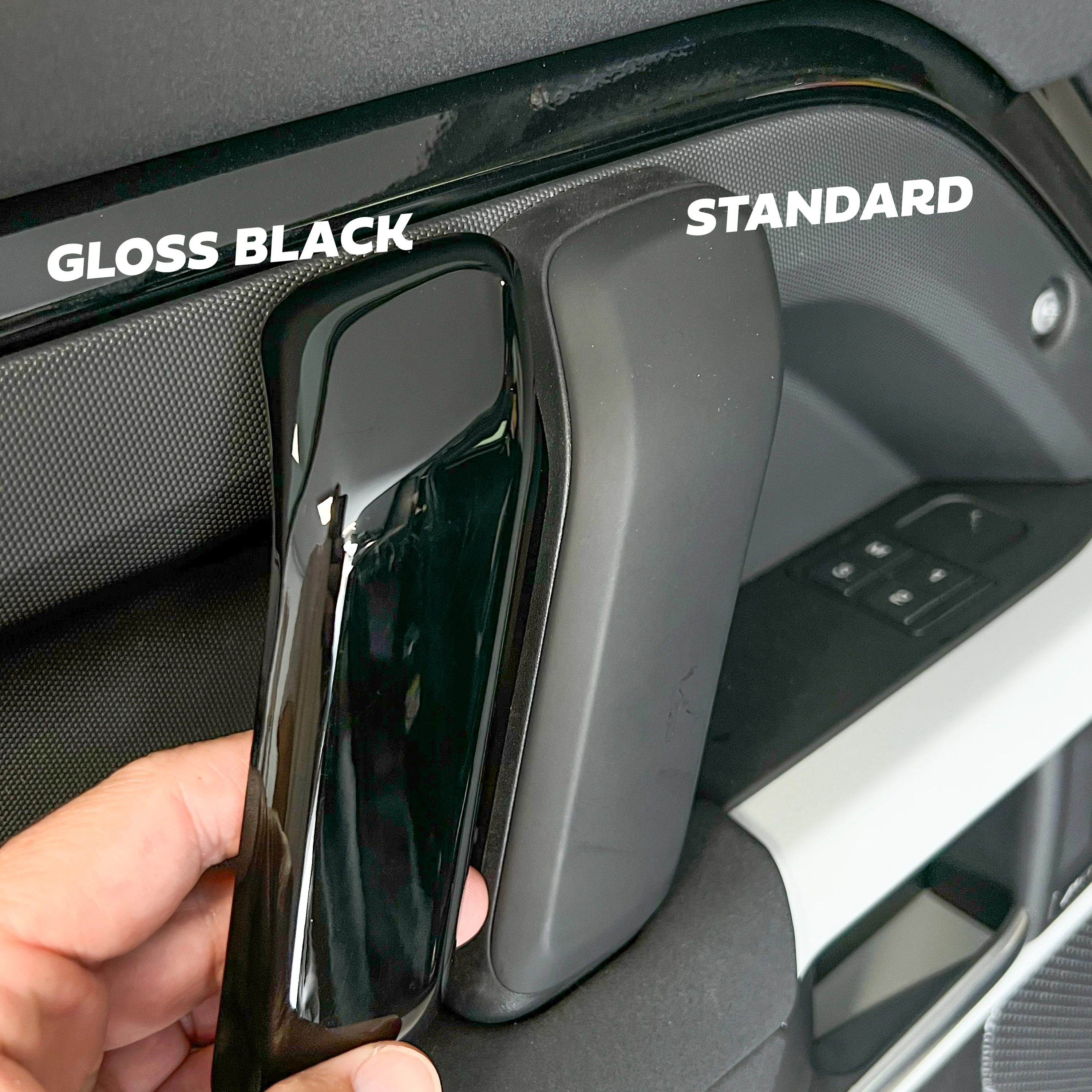 3pc Interior Door Pull Finishers in Gloss Black for Defender L663 110/130 - LHD - Image 3