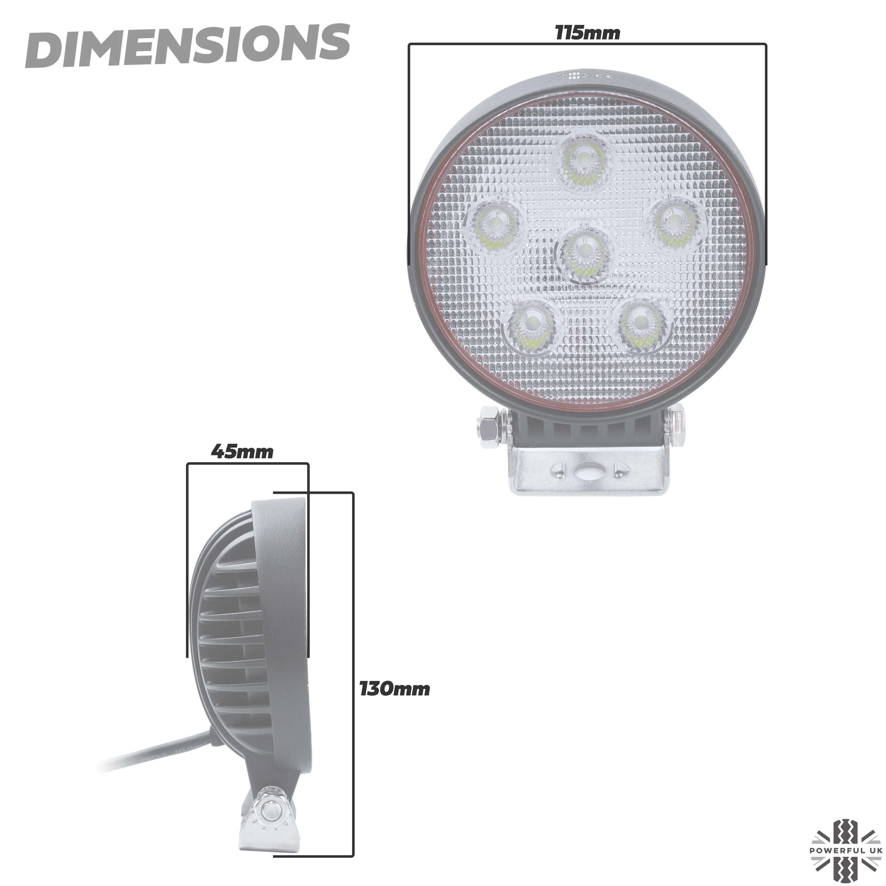 4.6" LED Round Work Light - 2pc - Image 5