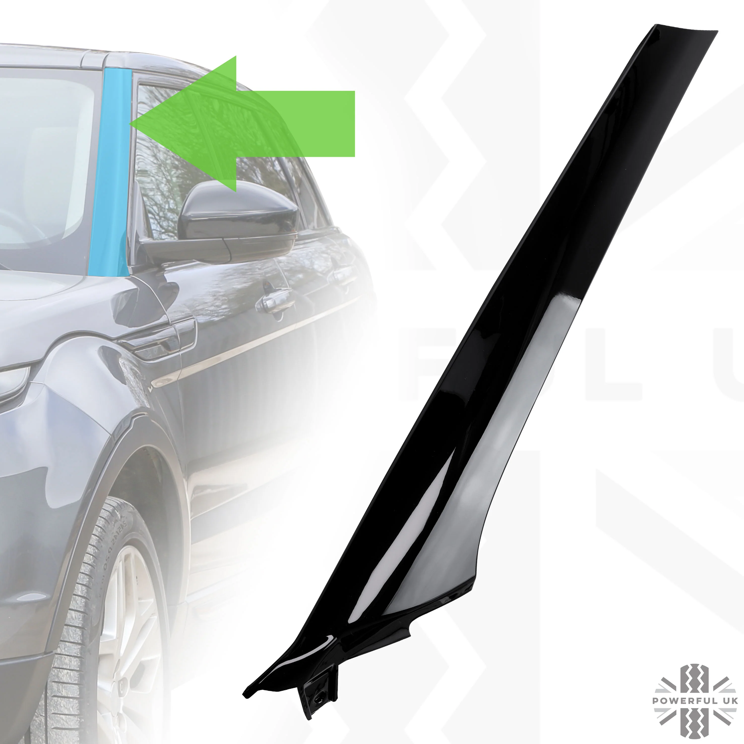 Aftermarket A Pillar Finisher in Gloss Black for Range Rover Evoque 1 '5 Door' (2011-18) - LEFT - Image 10