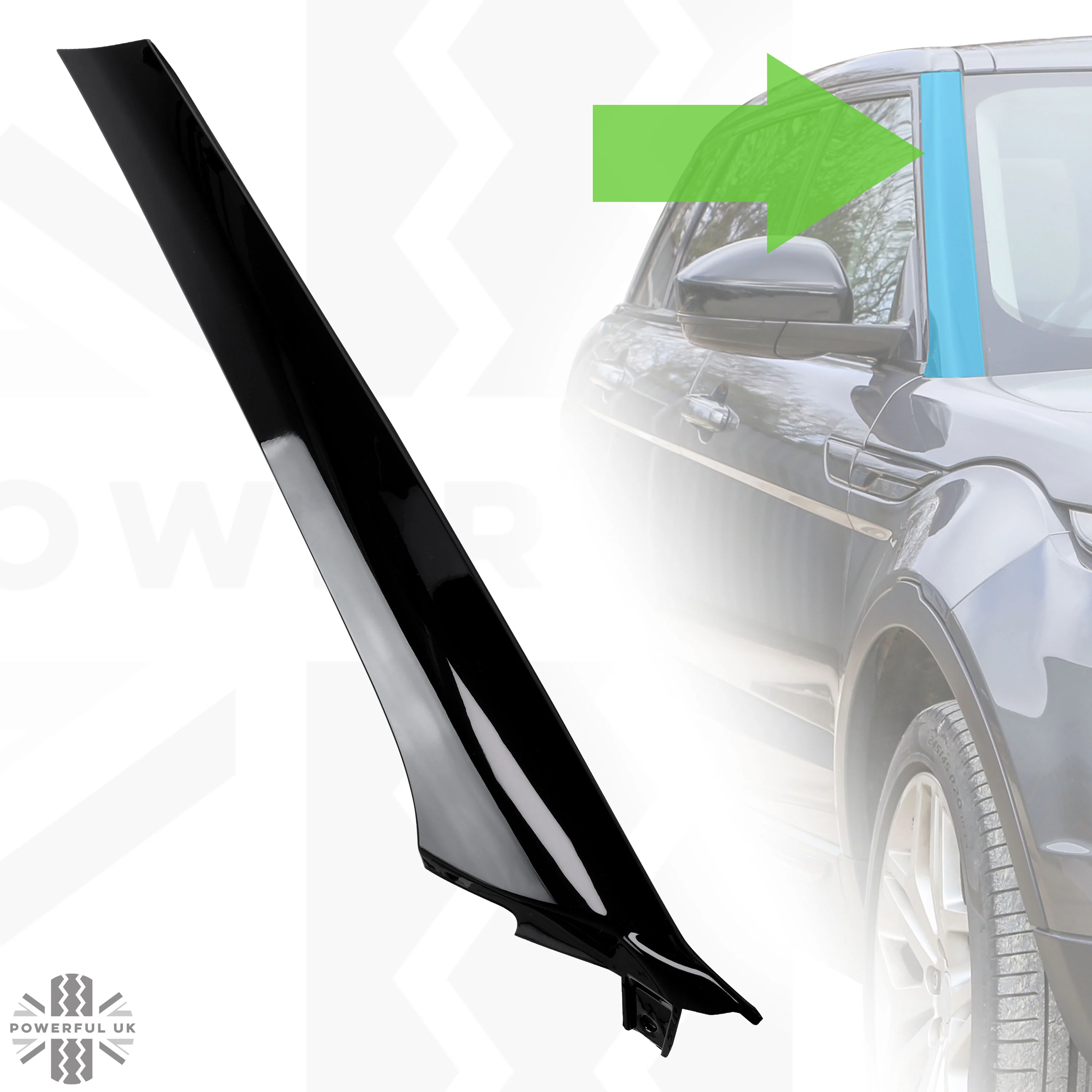 Aftermarket A Pillar Finisher in Gloss Black for Range Rover Evoque 1 '5 Door' (2011-18) - RIGHT - Image 10