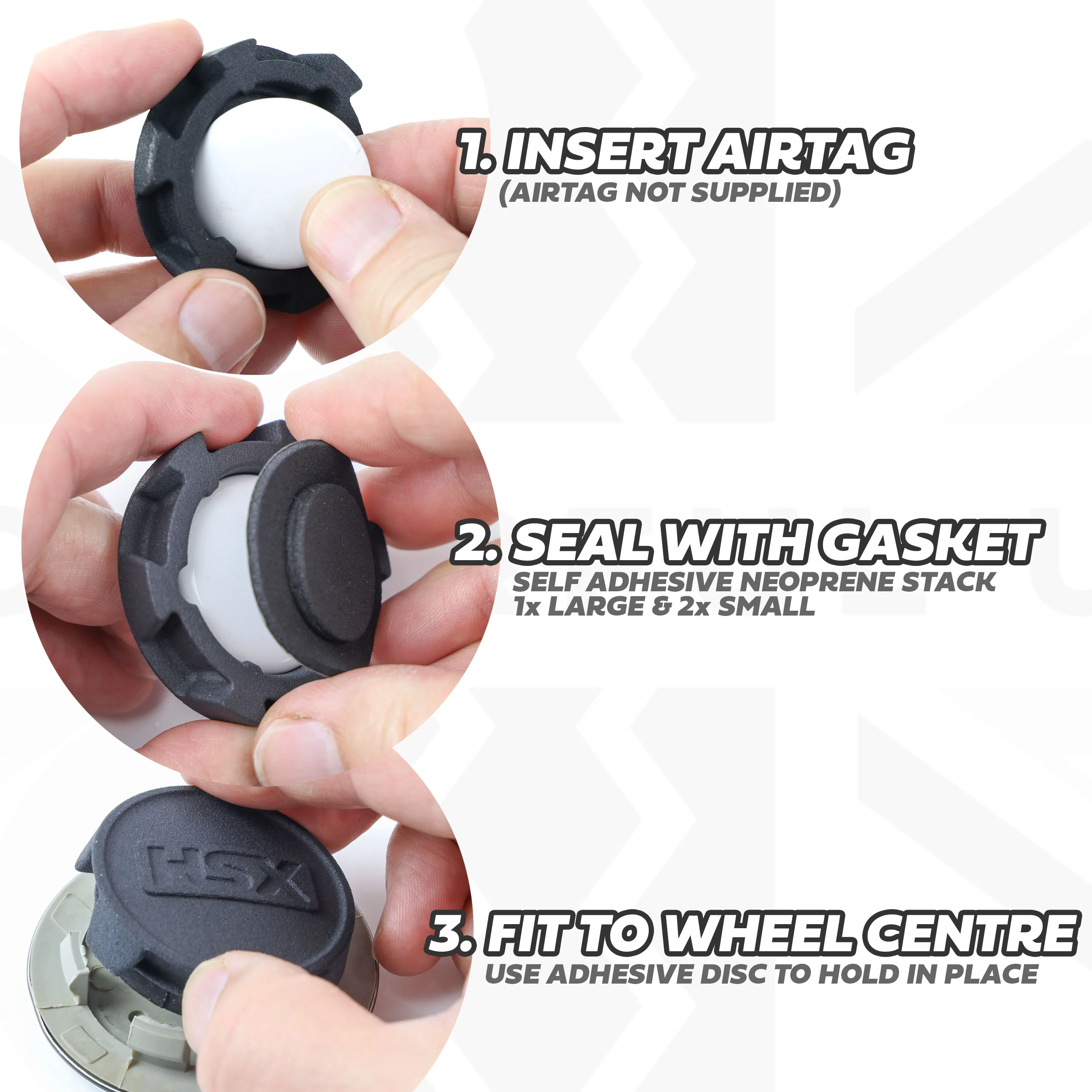 AirTag Holder for Land Rover 63mm Wheel Centre Cap - Image 5