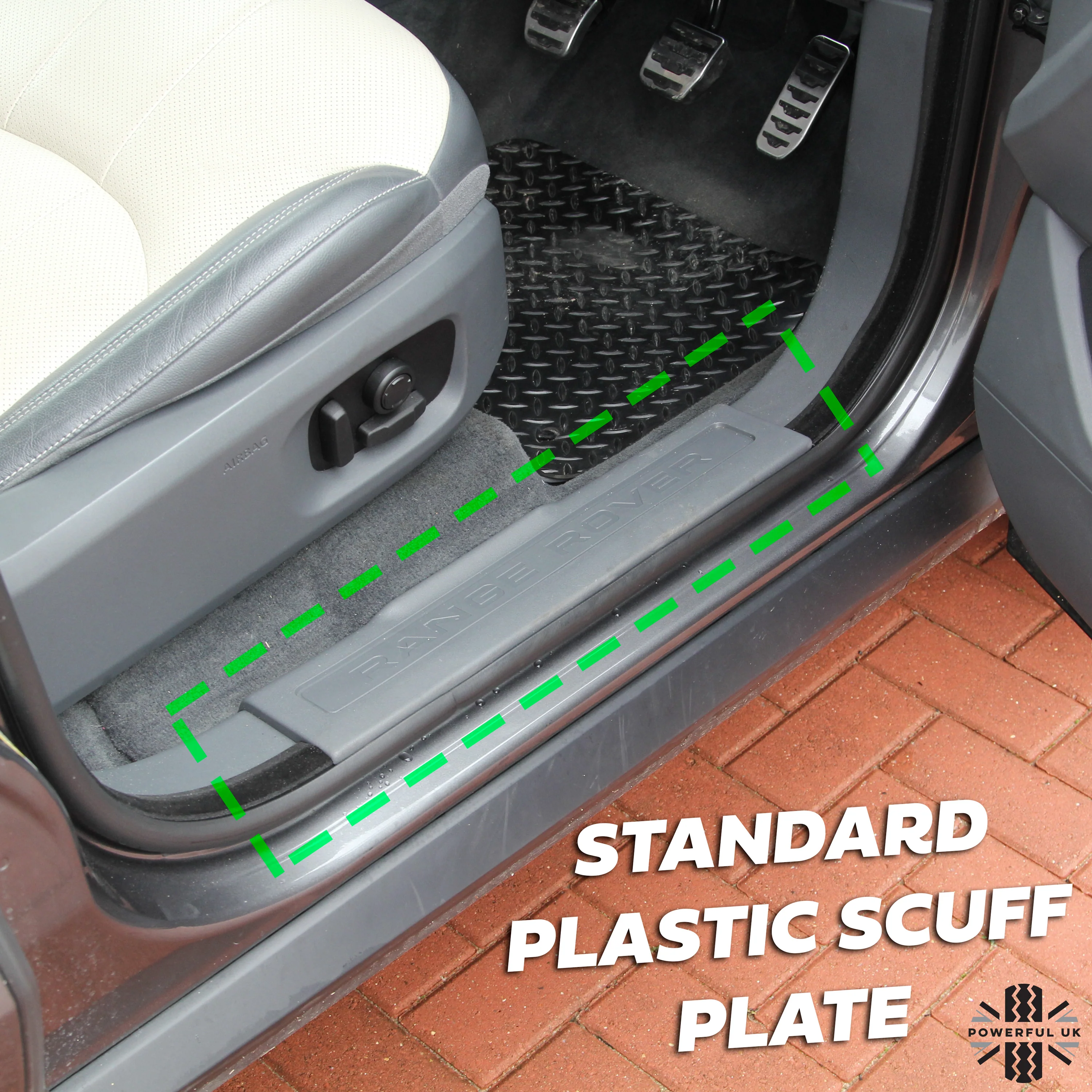 B-GRADE Door Scuff Plate Insert Set - Blue + 'Lets Go' for Range Rover Evoque - Image 8