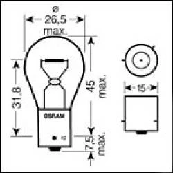 BAU15s AMBER Indicator Bulb 12v 21W (Offset Pins) - Image 2