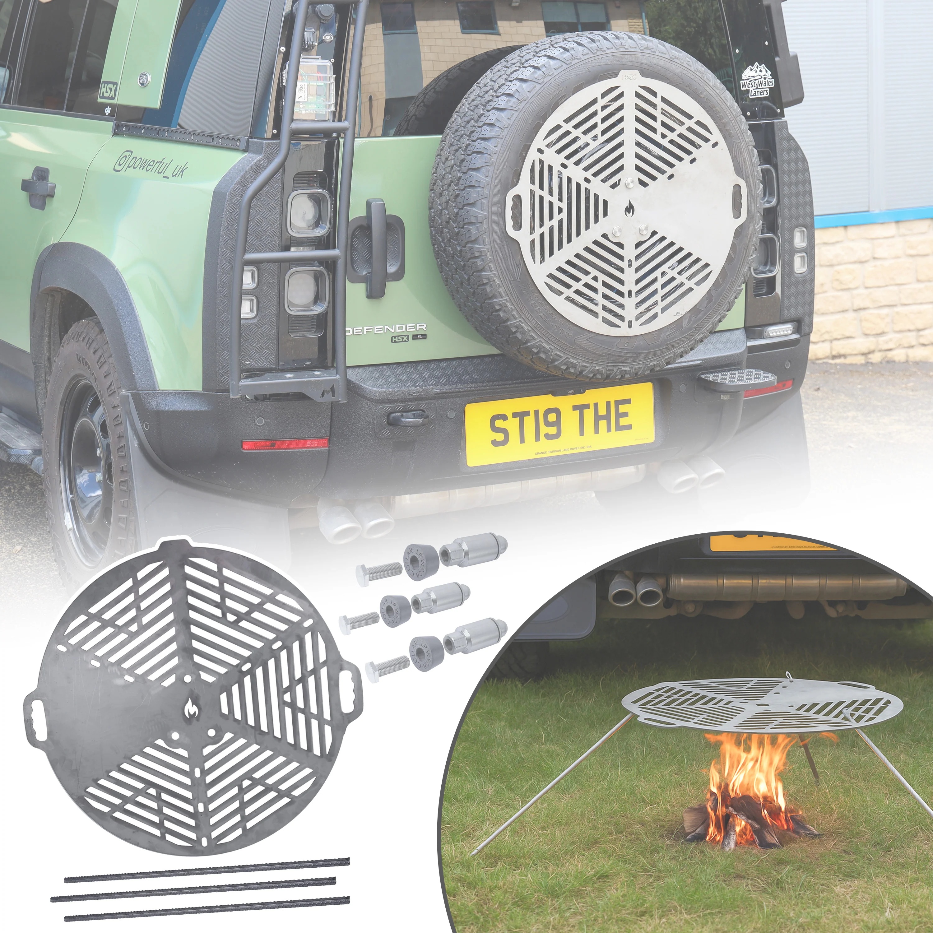 BBQ & Spare Wheel Mount Kit for Land Rover Defender L663