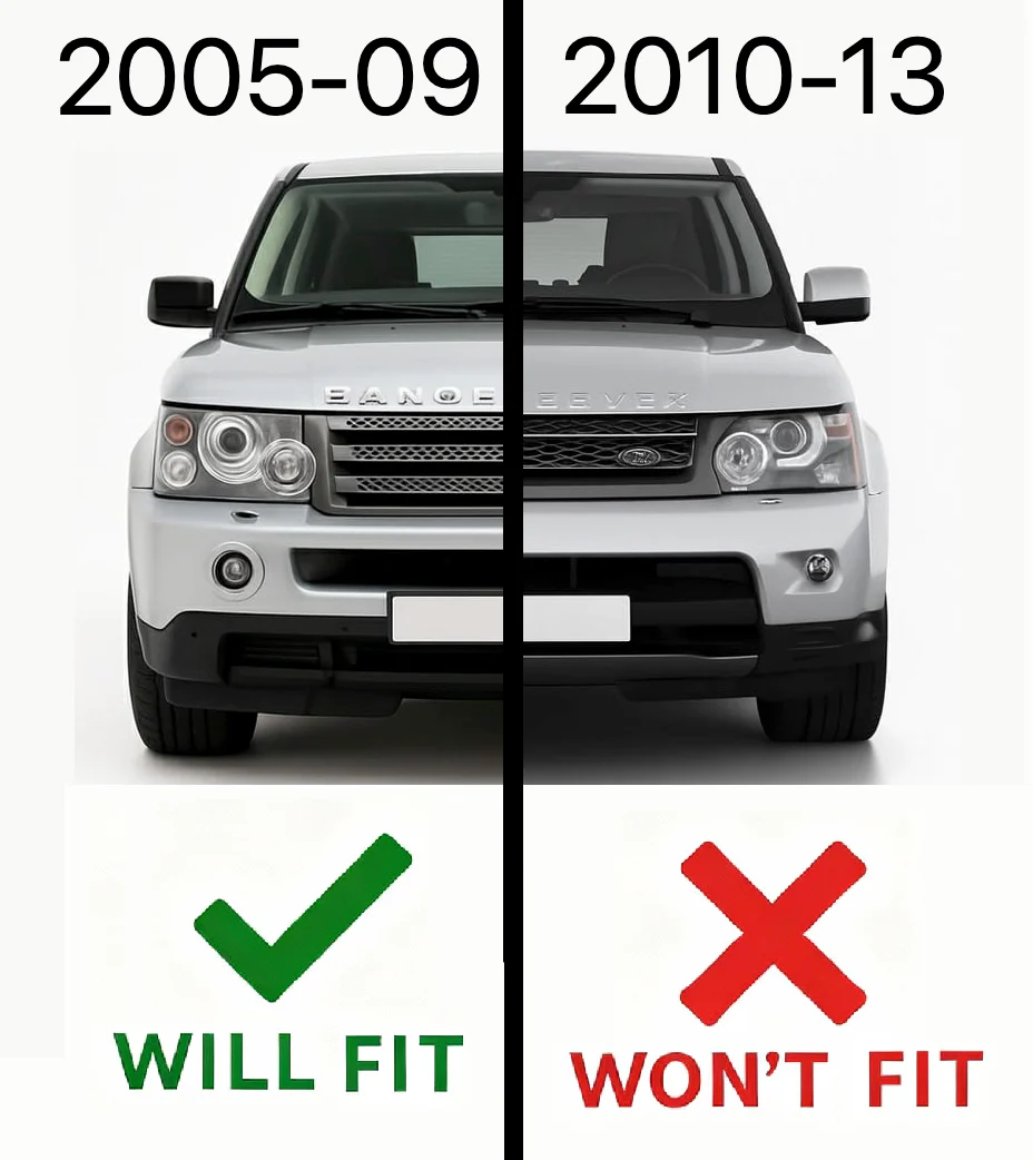Black Front Grille 2010 style for Range Rover Sport 05-09 - Image 5