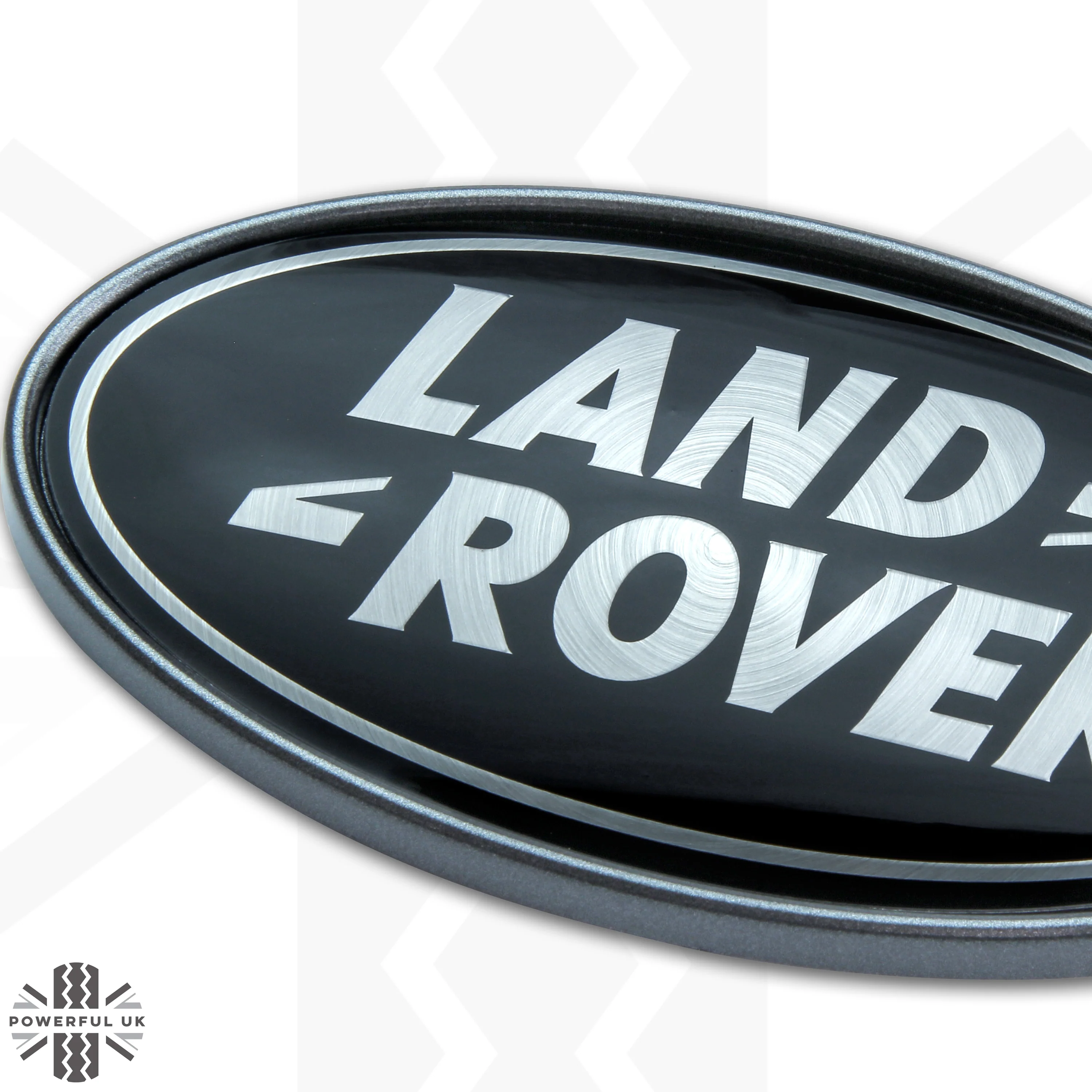 Black & Silver Badge on Corris Grey Plinth for Land Rover Defender L663 - Image 2