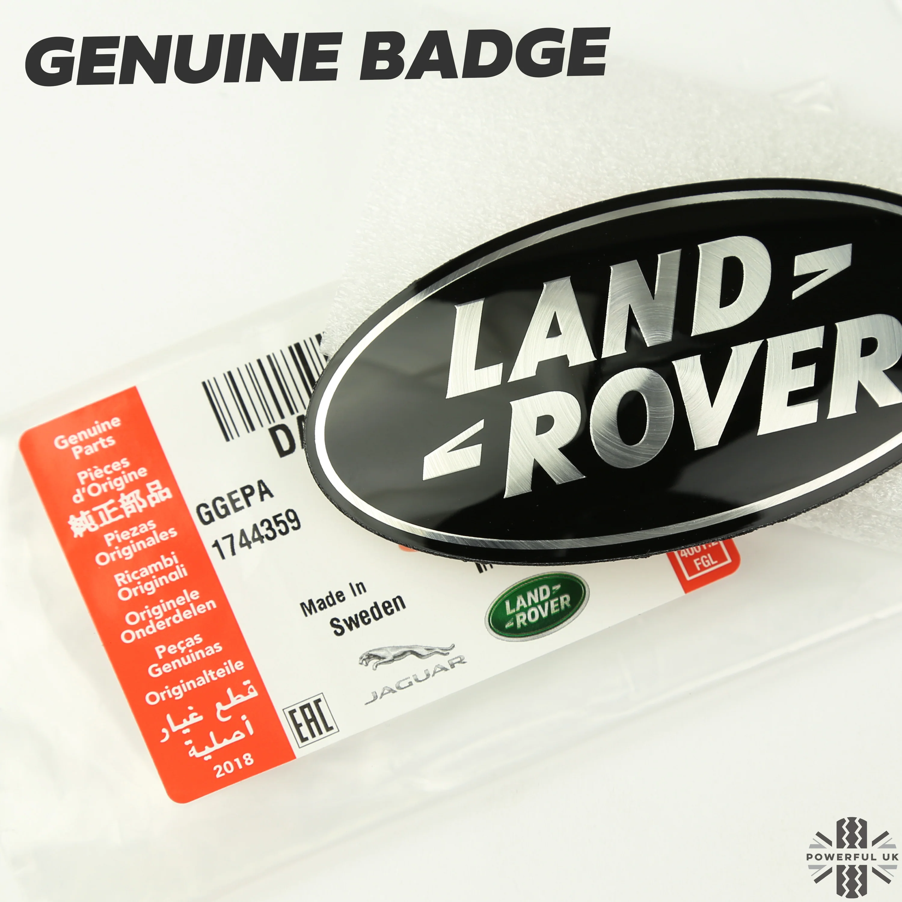 Black & Silver Badge on Gloss Black Plinth for Land Rover Defender L663 - Image 7