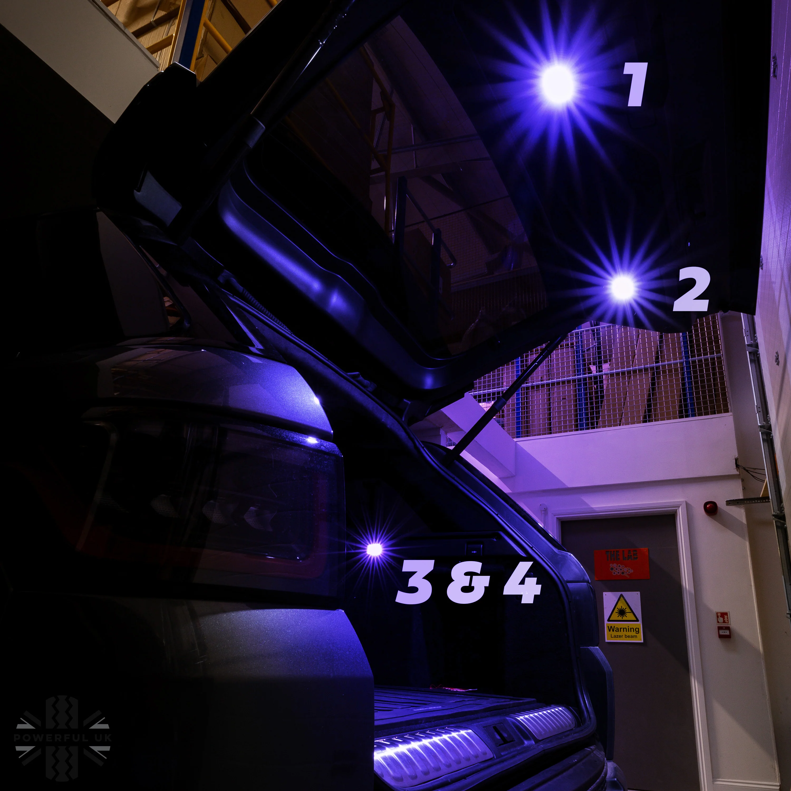BLUE LED interior boot lamp upgrade for Land Rover Discovery 5 (4pc) - Image 4