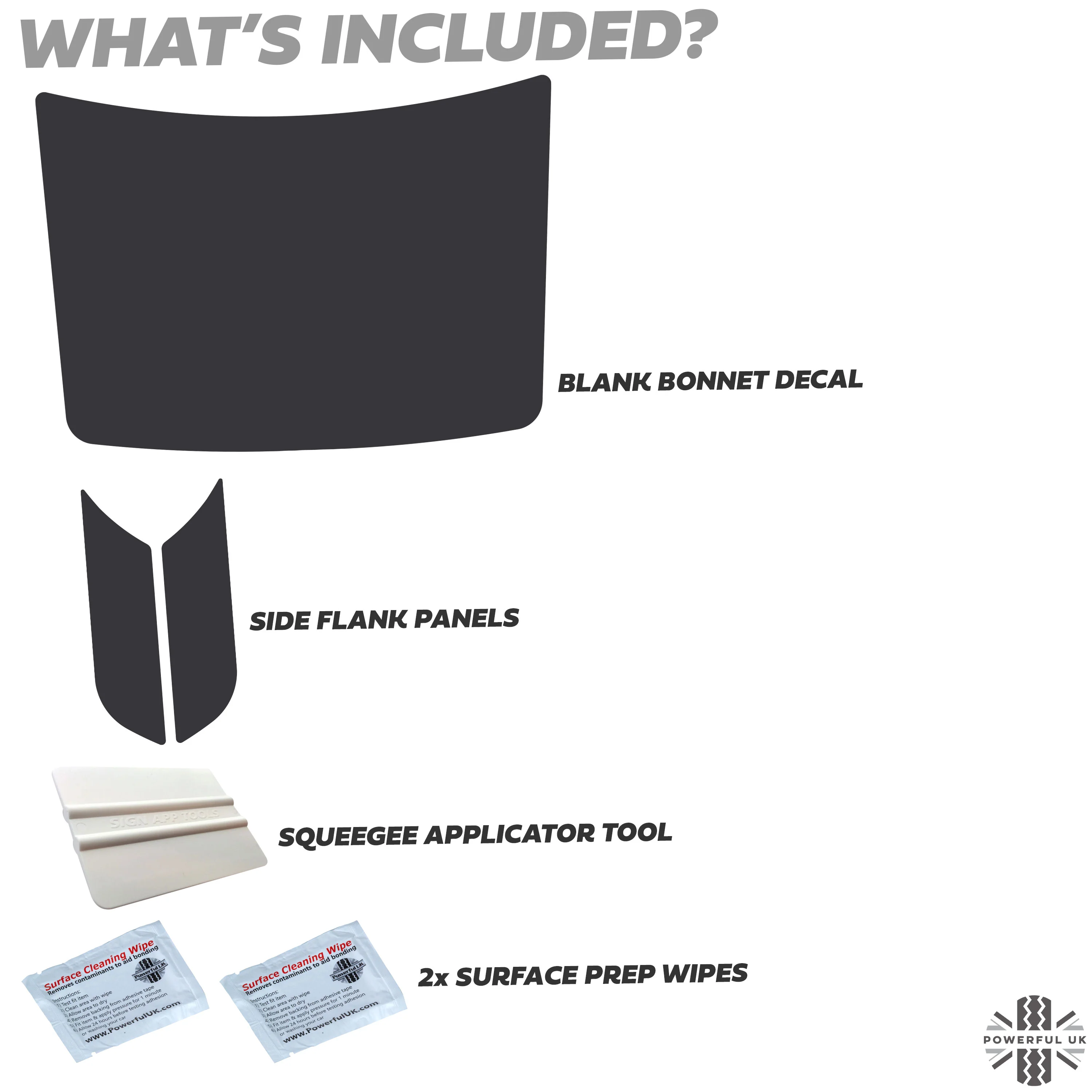 Bonnet Decal Set - Blank Version - for Land Rover Freelander 1 - Image 3