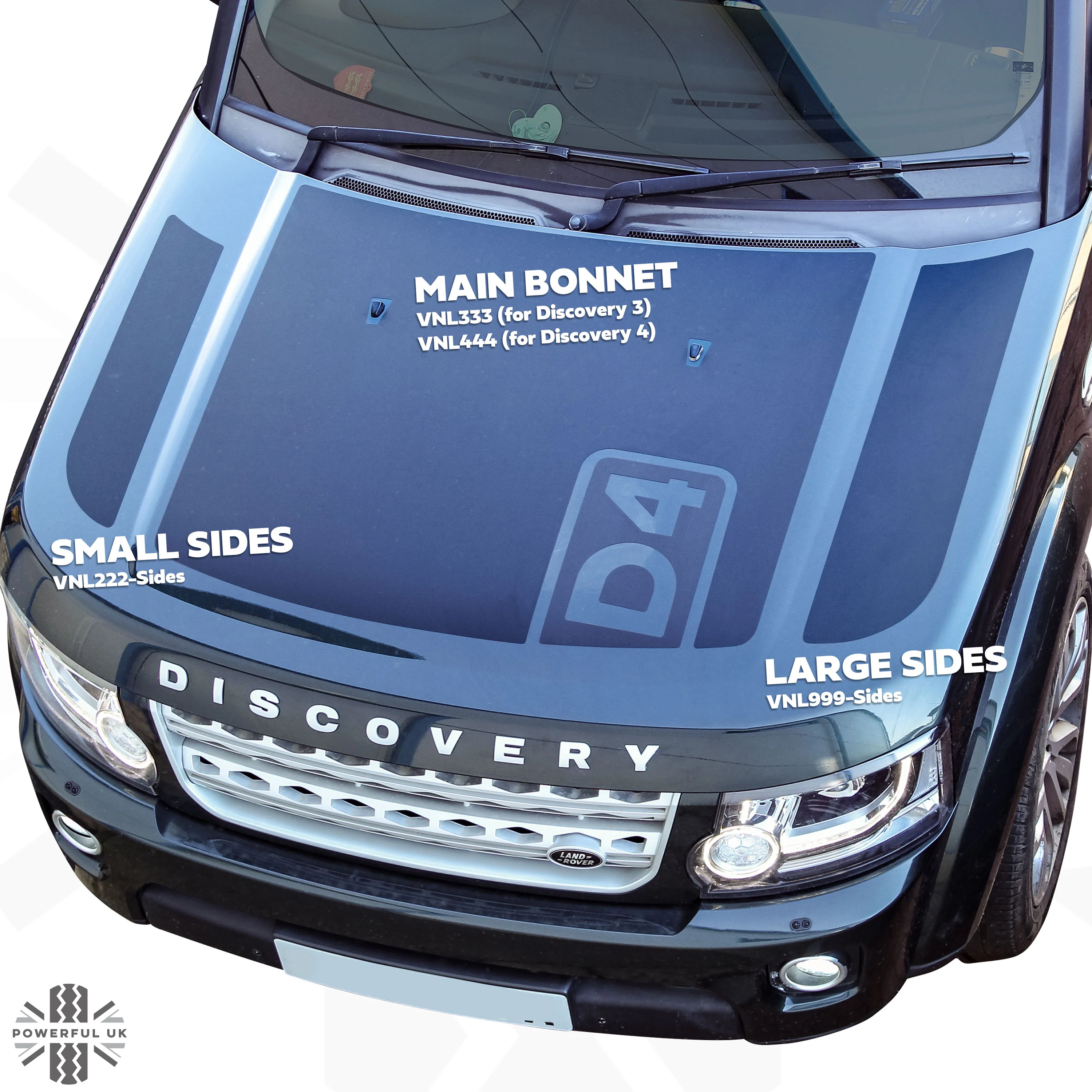 Bonnet Side Panel Decals - Small Type for Land Rover Discovery 3&4 - Image 3