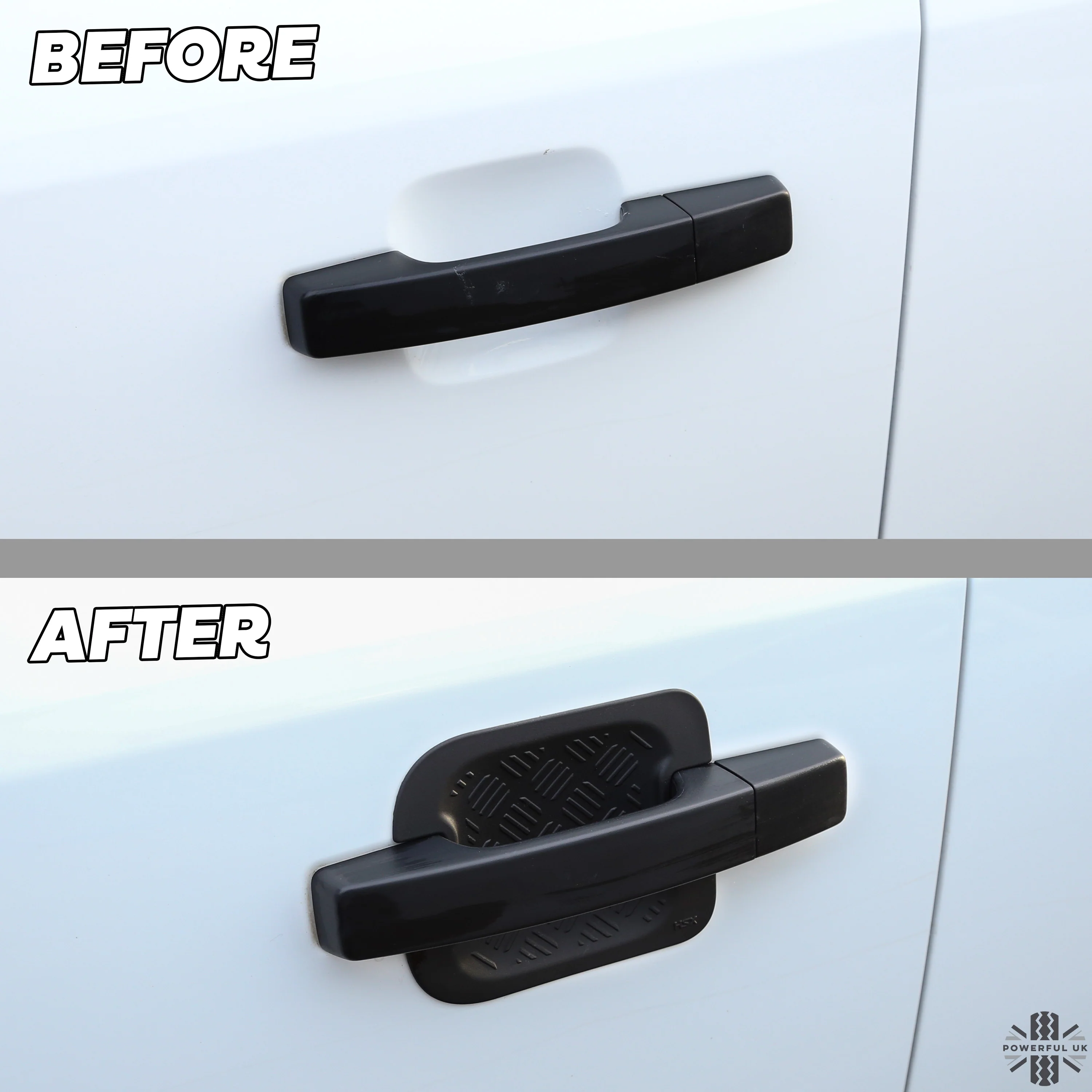 Chequer Plate Door Handle Scuff Plates (2pc) for Land Rover Defender L663 90 (2 door) - Image 4