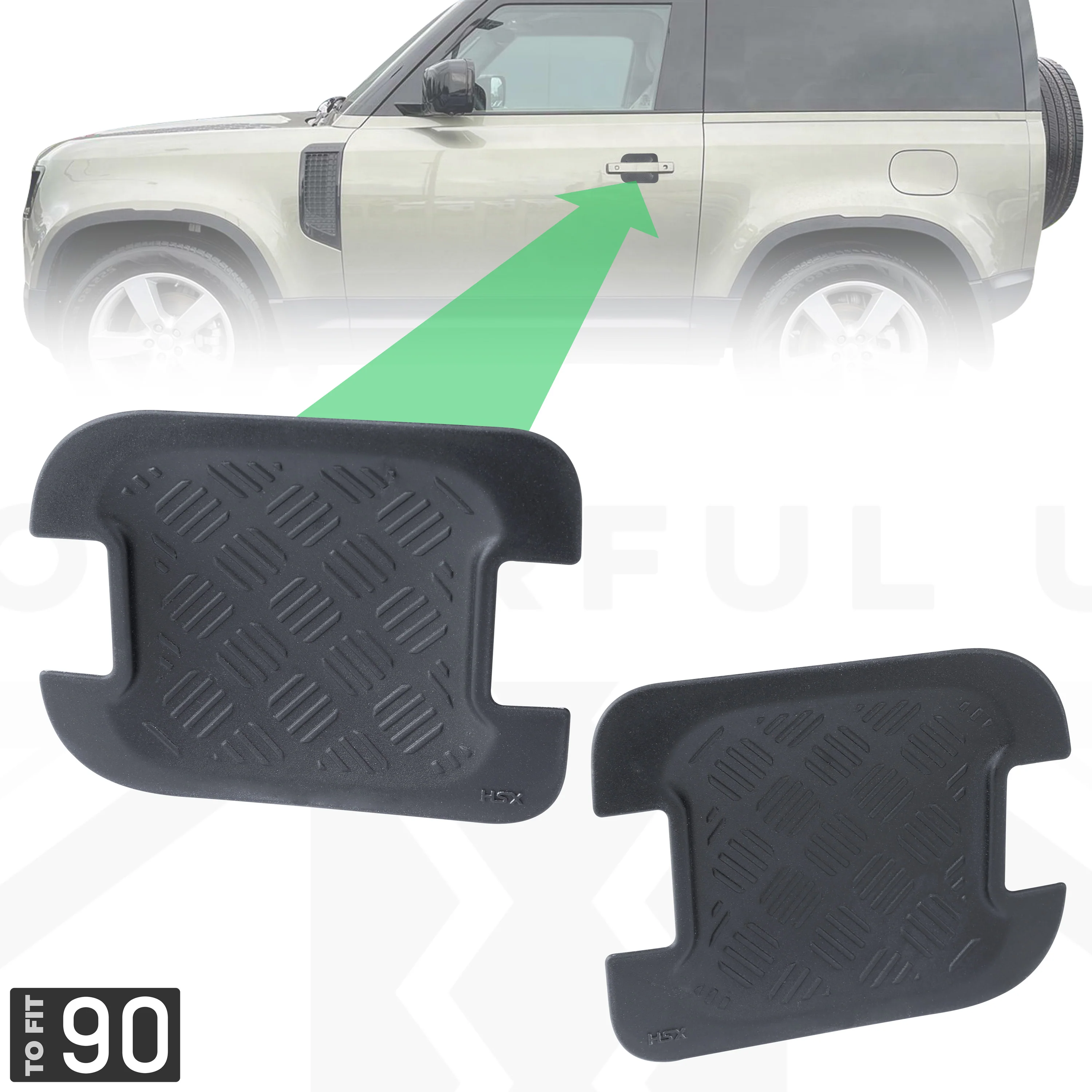 Chequer Plate Door + Tailgate Scuff Plate Kit (3pc) for Land Rover Defender L663 90 (2 door) - Image 4