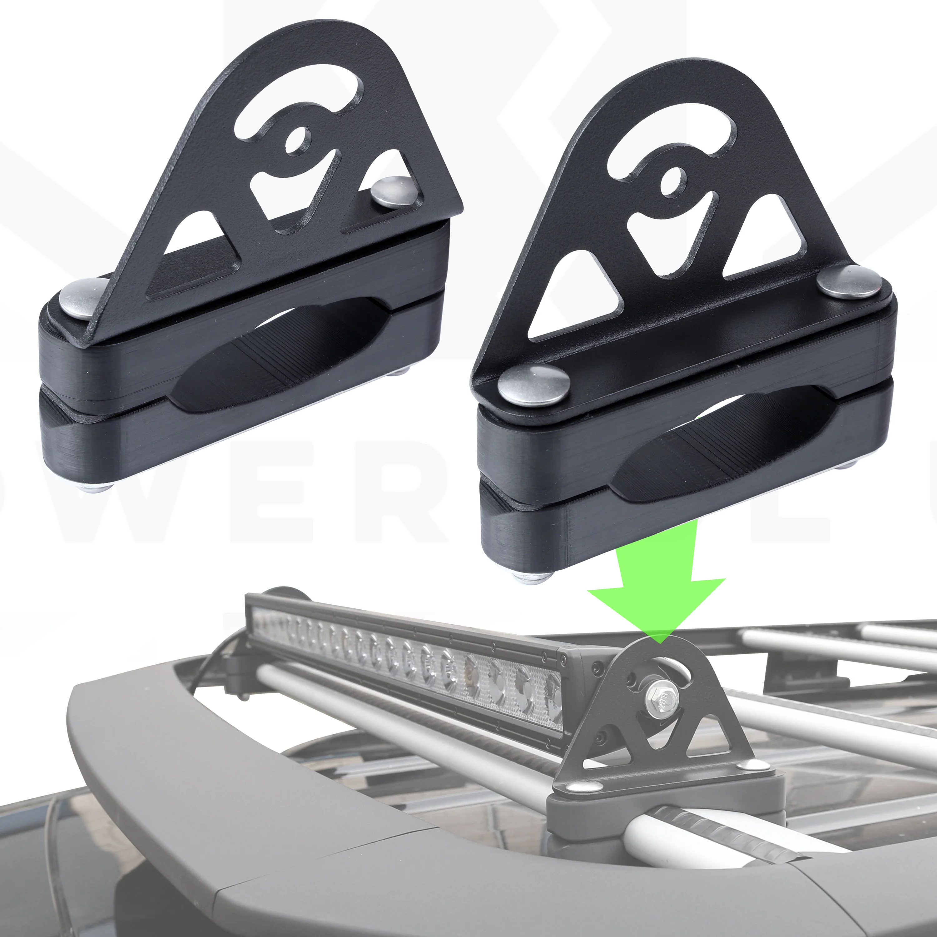 CROSS BAR Mount Clamp Kit for the Land Rover Discovery 3/4 - Kit D (Black)