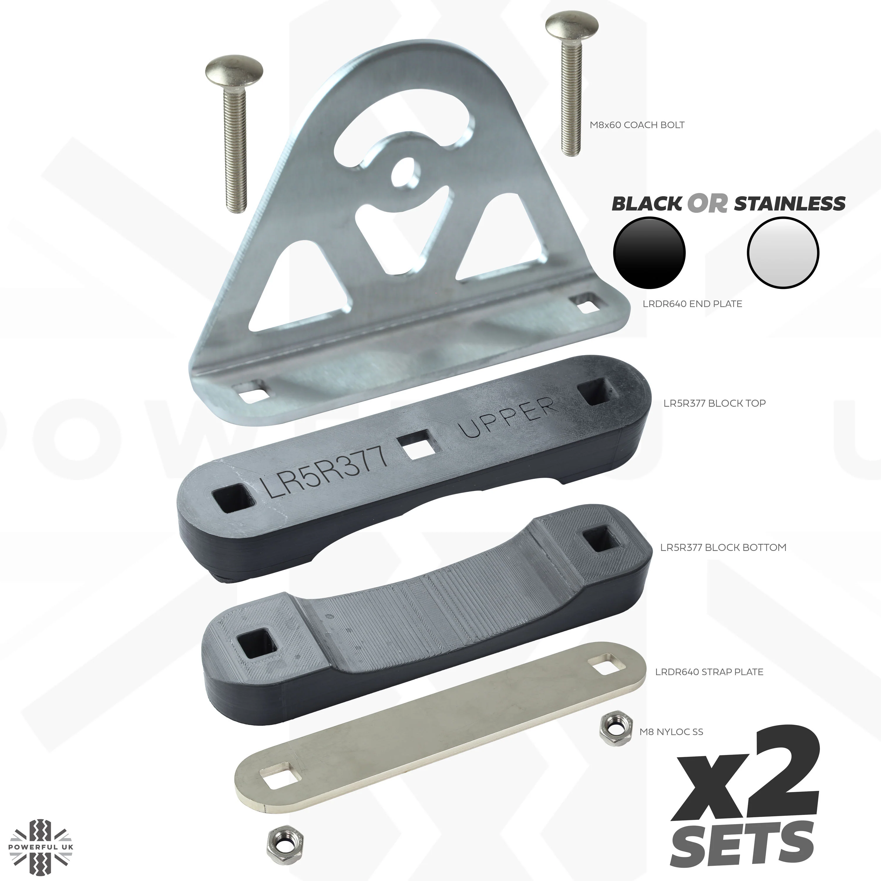 CROSS BAR Mount Clamp Kit for the Land Rover Discovery 5 - Kit D (Stainless) - Image 3