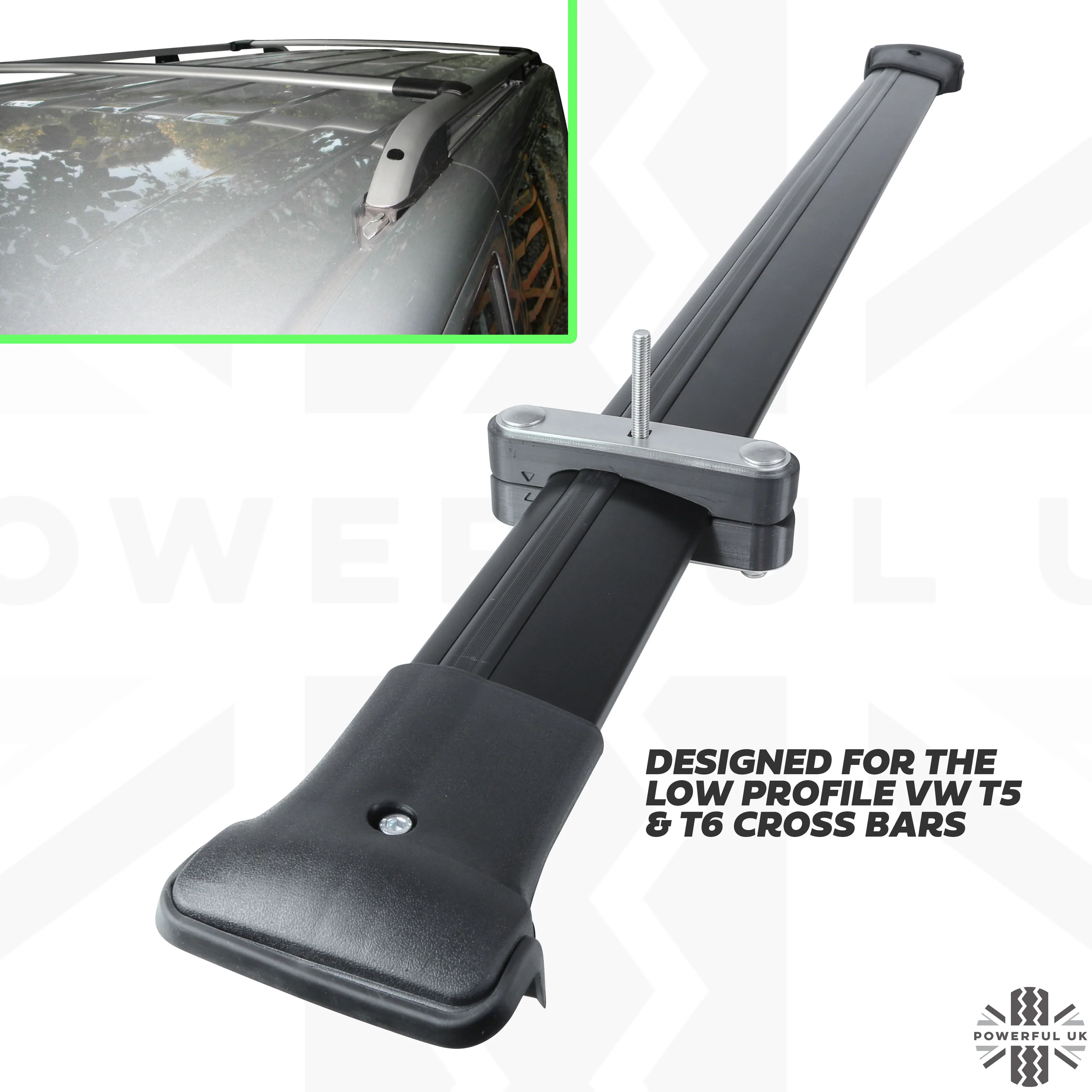 CROSS BAR Mount Clamp Kit for VW Transporter T5 & T6 Van - Kit D (Stainless) - Image 2