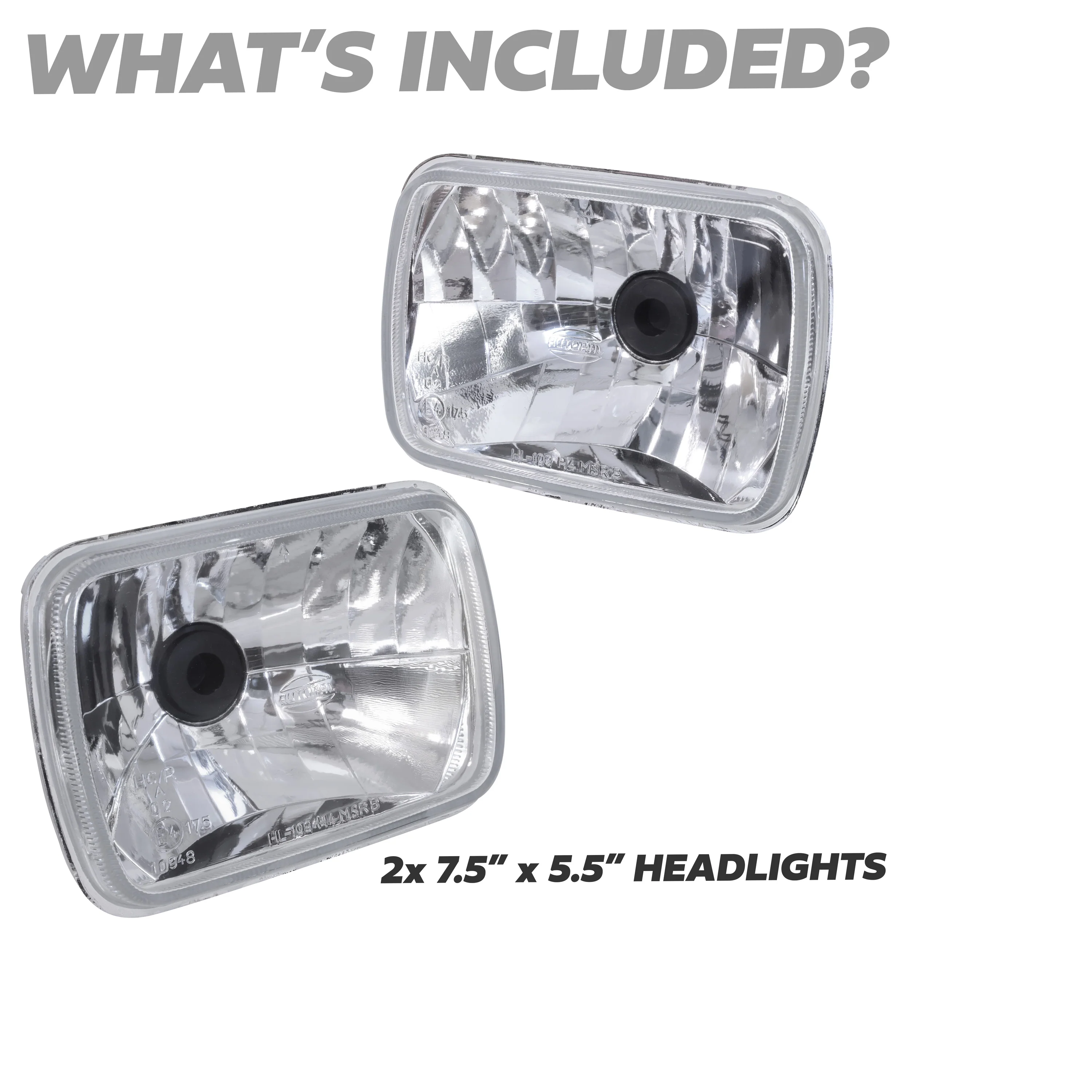 Crystal Square Headlights - Early Models (Pair) with E Mark for Mitsubishi L200 - Image 3