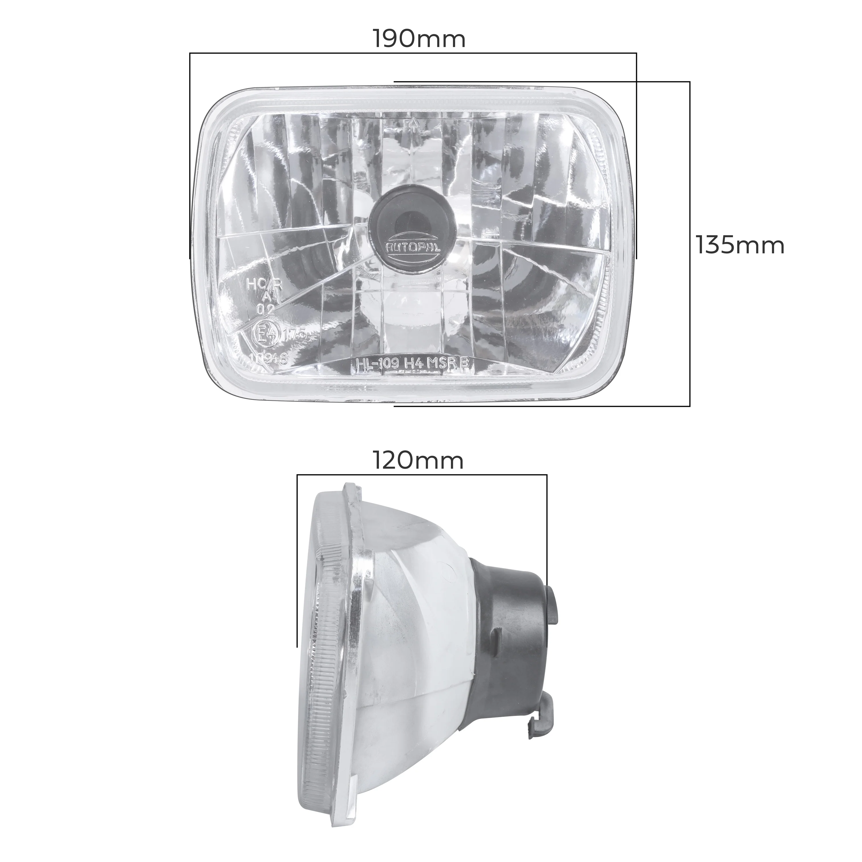 Crystal Square Headlights Toyota MR2 (Pair) H4 with E Mark - RHD - Image 5