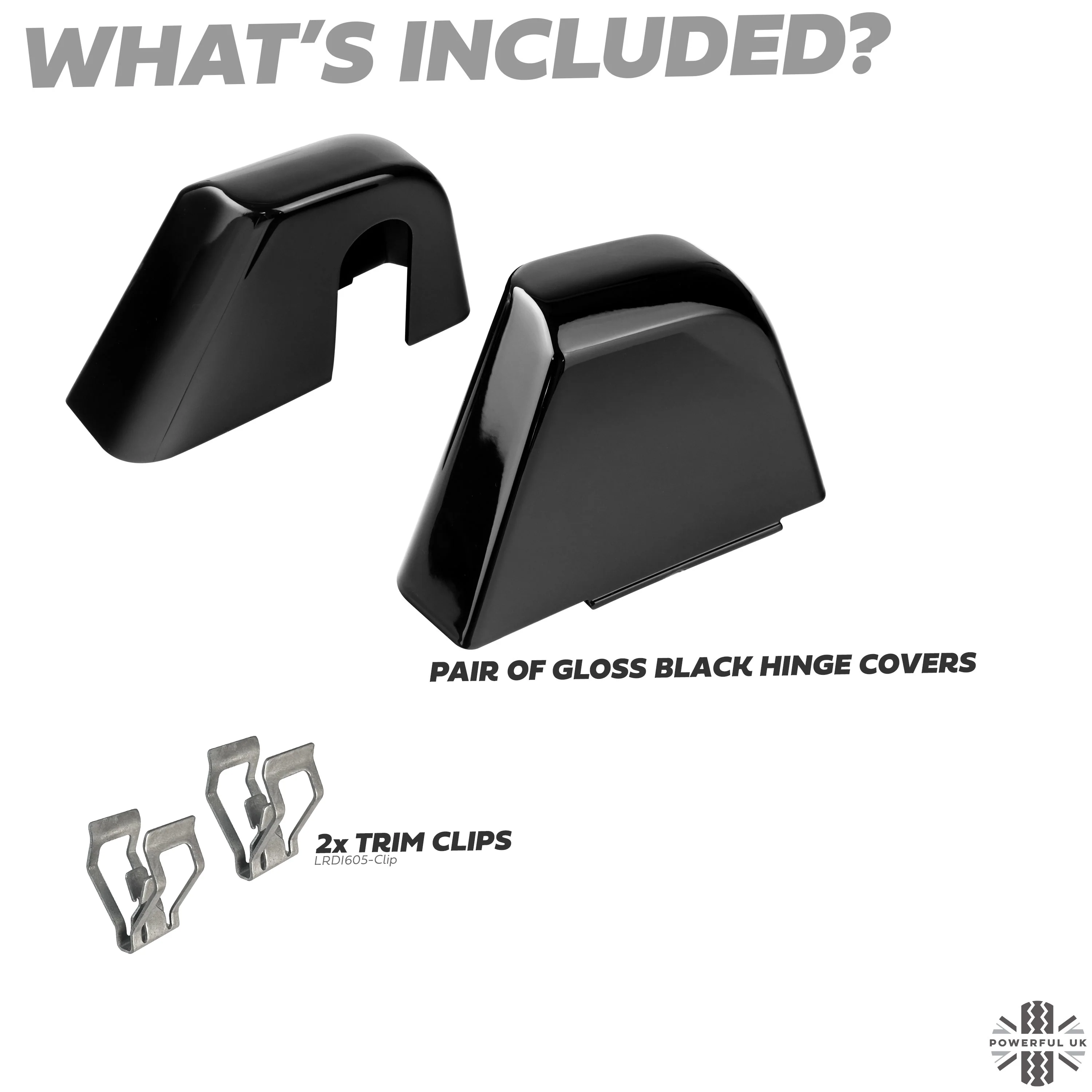 Cubby Box Hinge Covers in Gloss Black for Land Rover Defender L663 - Image 3