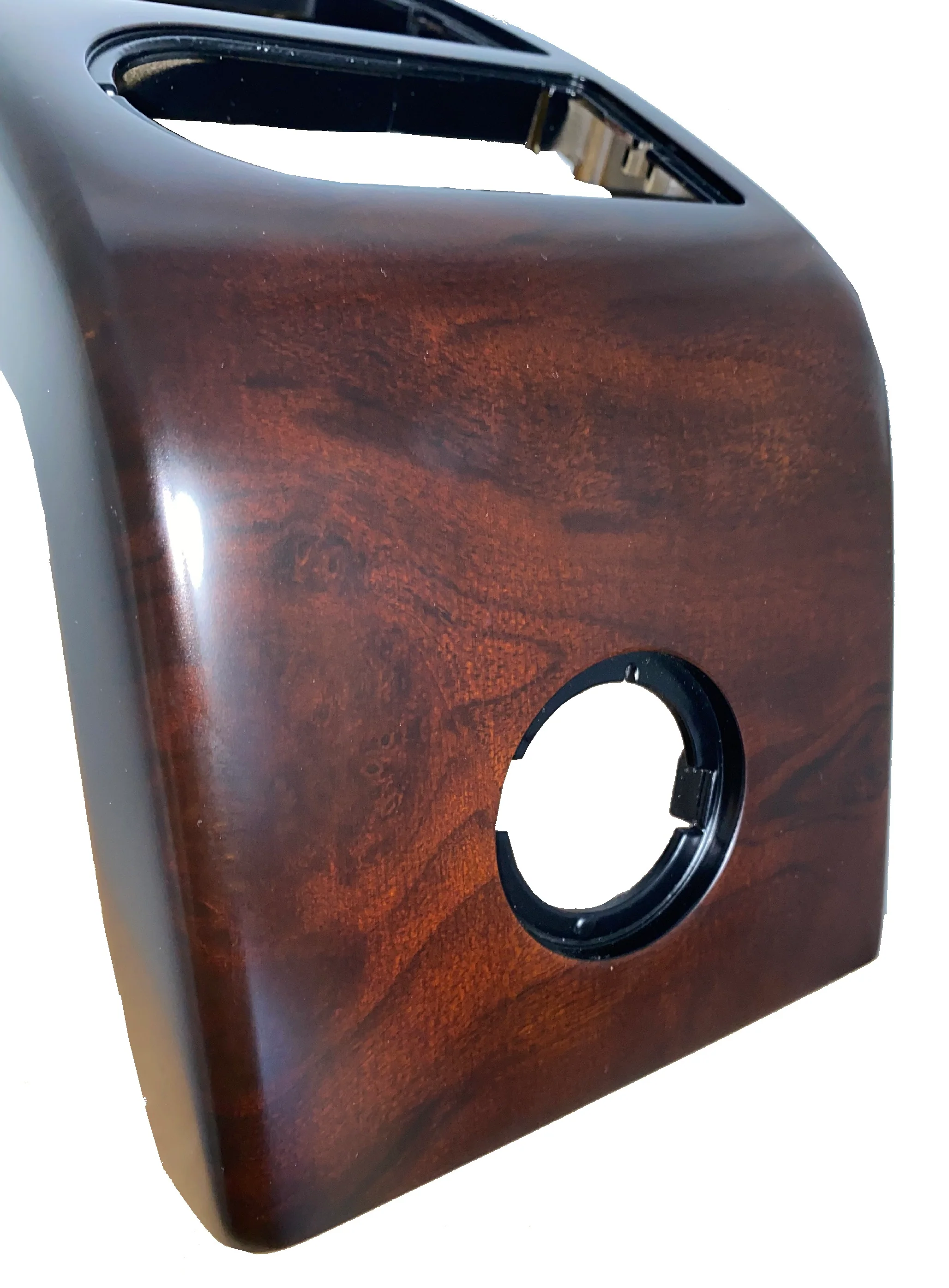 Dash End Panel (Left) - finished in Maroon Burr Walnut Wood - With Light for Range Rover L322 - Image 2