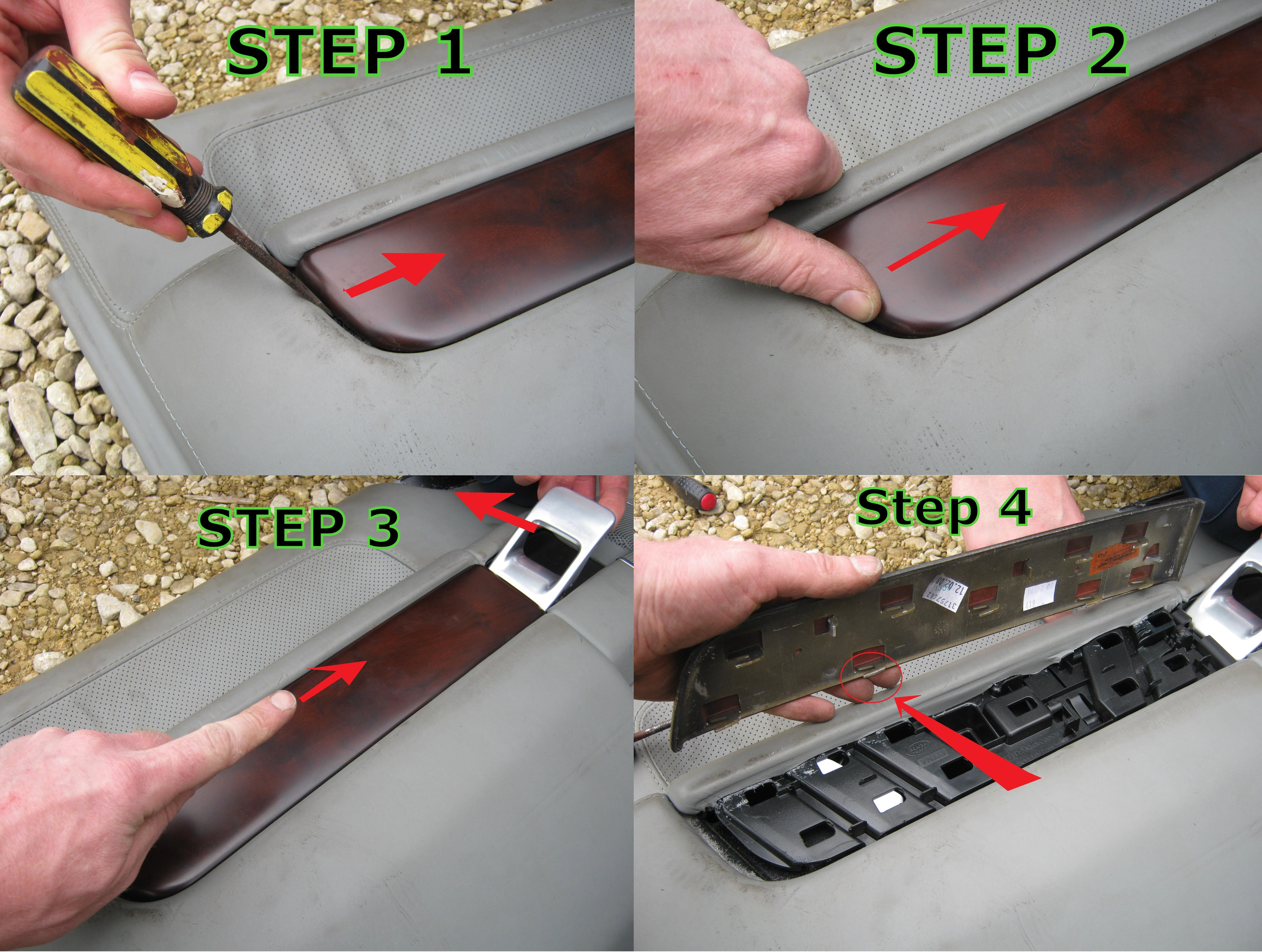 Door Card Inserts (4pc) for Range Rover L322 2006-12 - Black Carbon - Image 3