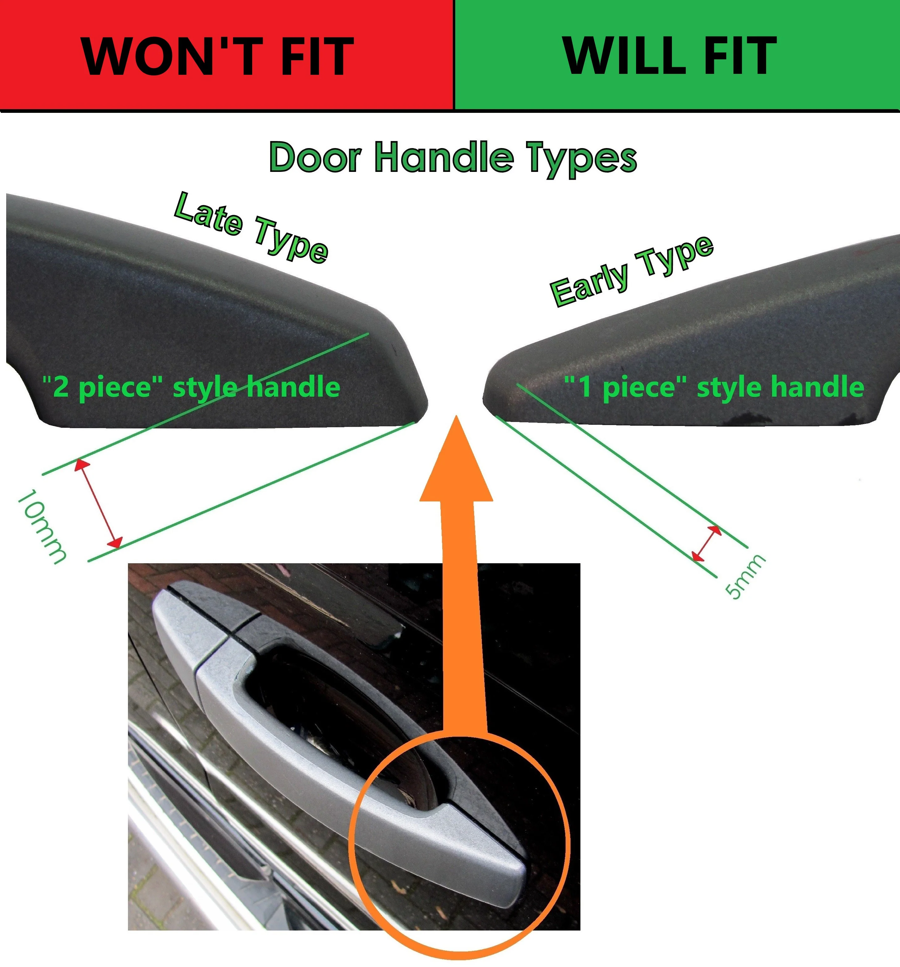 Door Handle Covers for Land Rover Freelander 2 fitted with 1 pc Handles - Buckingham Blue - Image 4