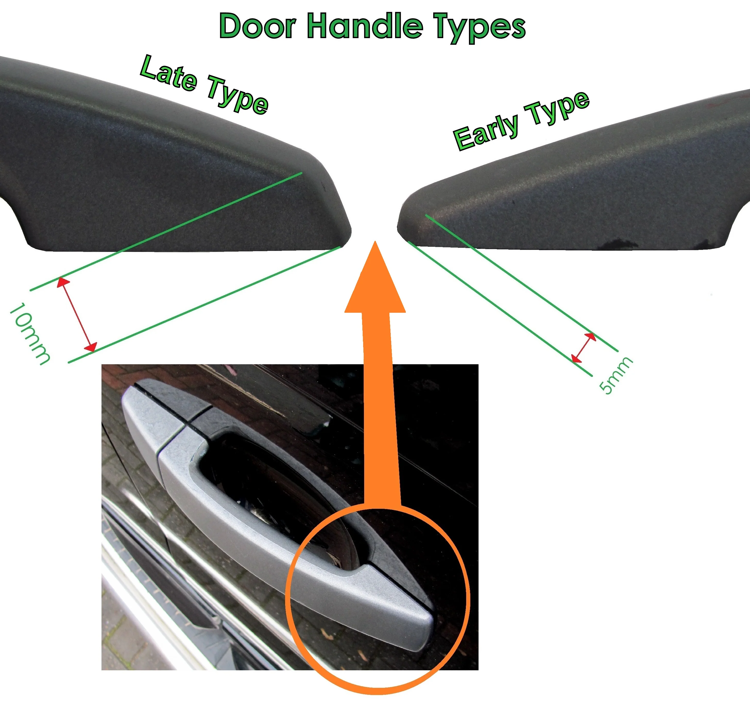 Door Handle Covers for Range Rover Sport L320 fitted with 2 pc Handles - Java Black - Image 7