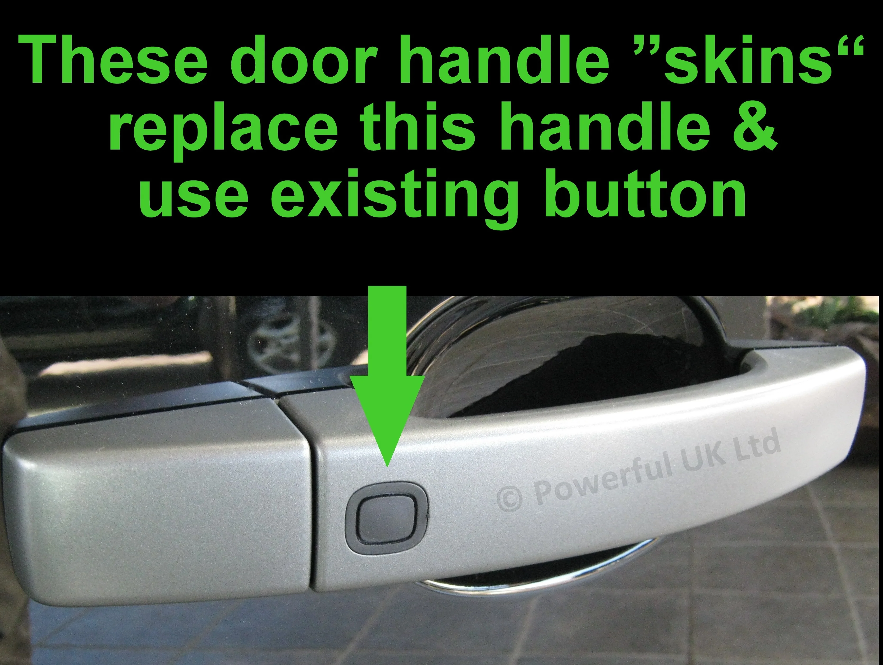 Door Handle 'Skins' for Land Rover Discovery 4 (with hole for button) - Orkney Grey - Image 8
