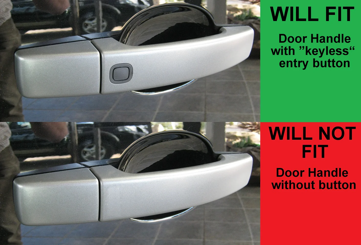 Door Handle "Skins" for Land Rover Discovery 4 (with hole for button) - Silver - Image 6