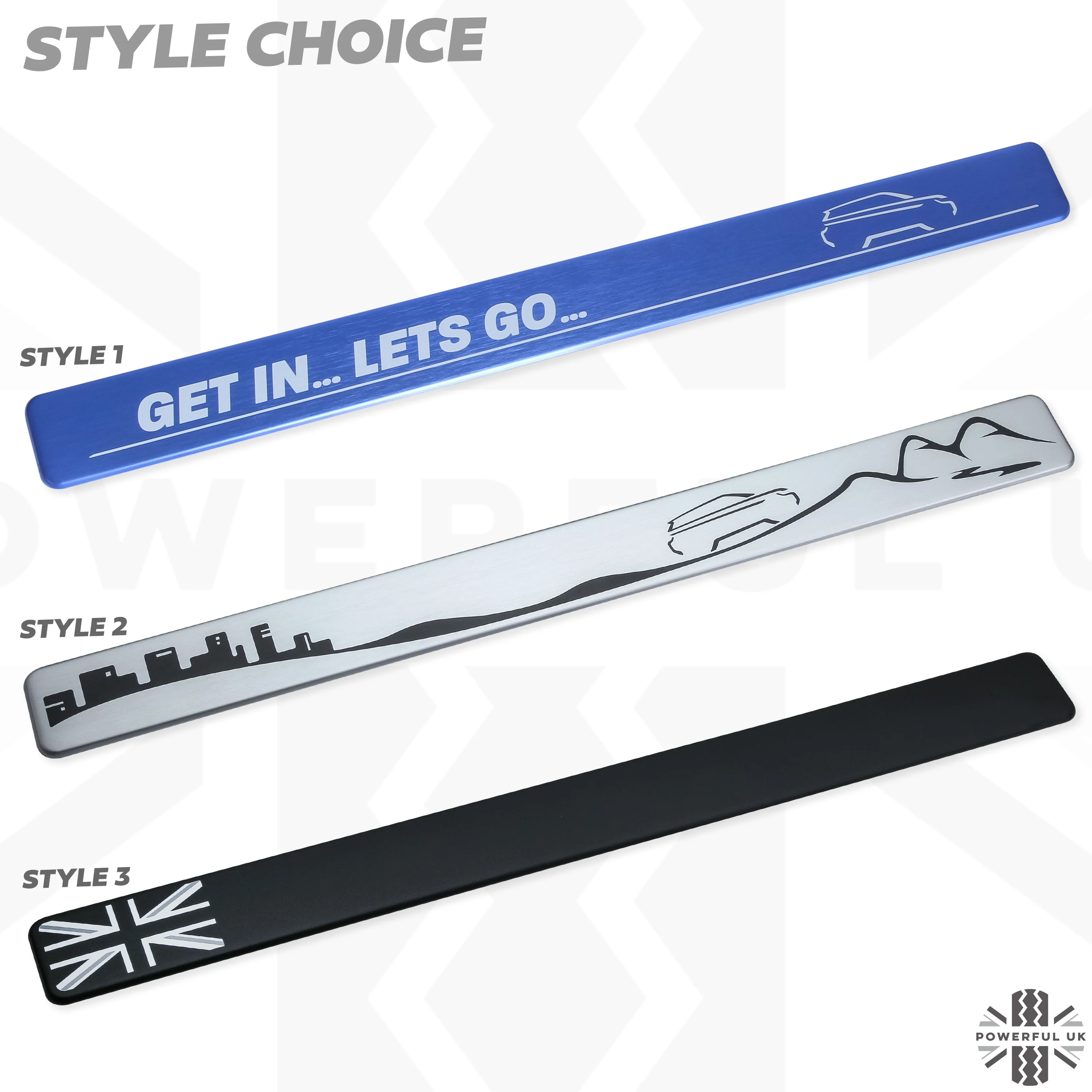 Door Scuff Plate Insert Set - Blue + 'Lets Go' for Range Rover Evoque - Image 8