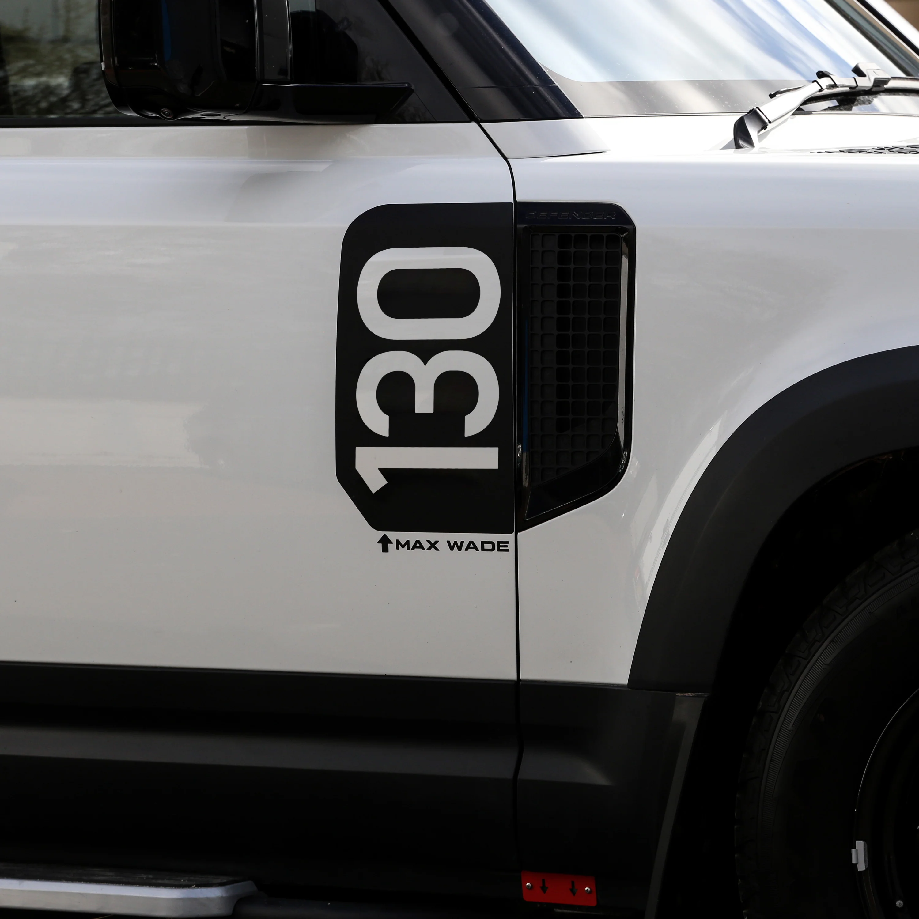 Door/Side Vent Decal Kit - '130' - Matte Black for Land Rover Defender L663 - Image 2