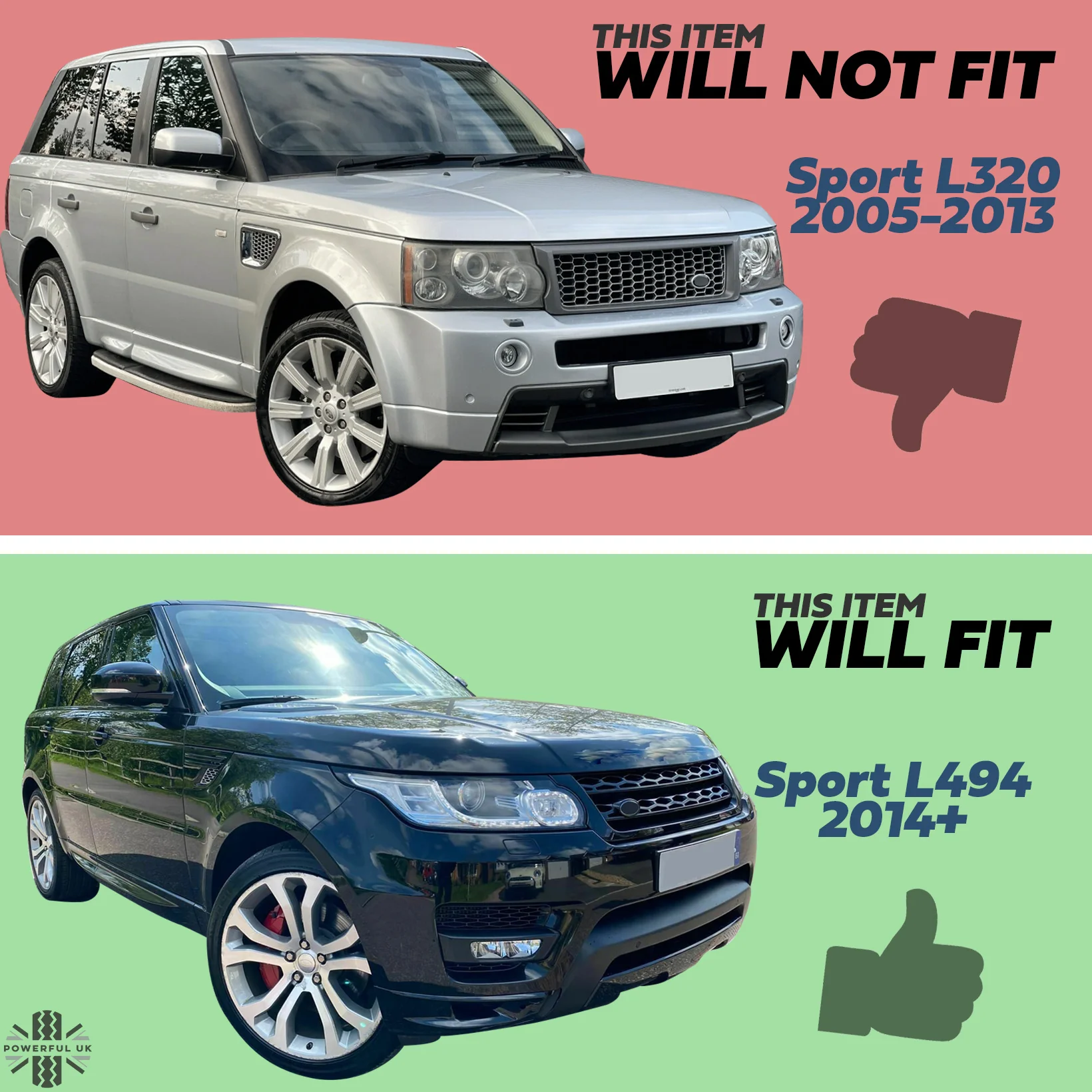 Door Sill Covers in Black with Silver Sport Logo for Range Rover Sport L494 - Image 7