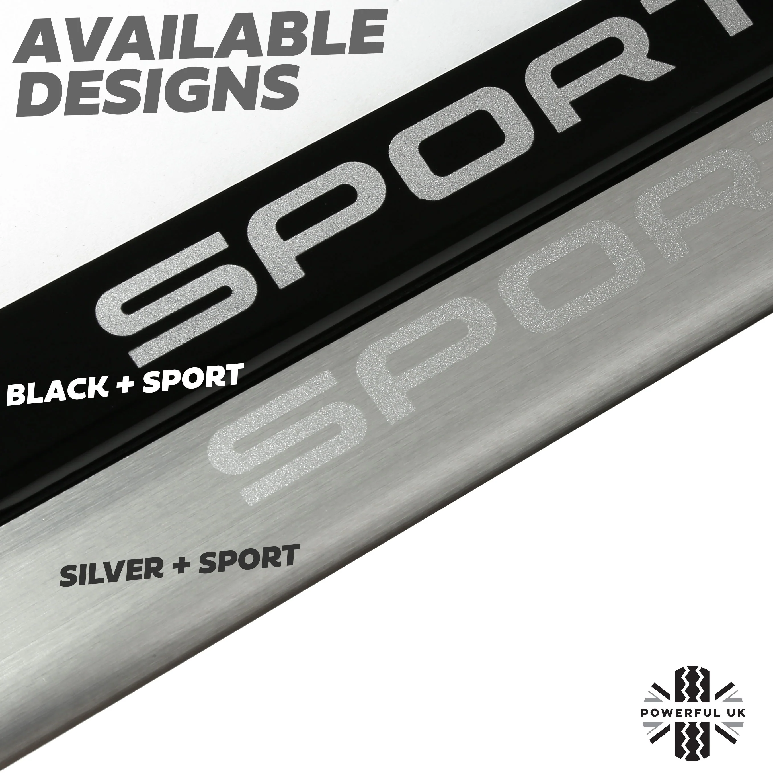 Door Sill Covers in Black with Silver Sport Logo for Range Rover Sport L494 - Image 8