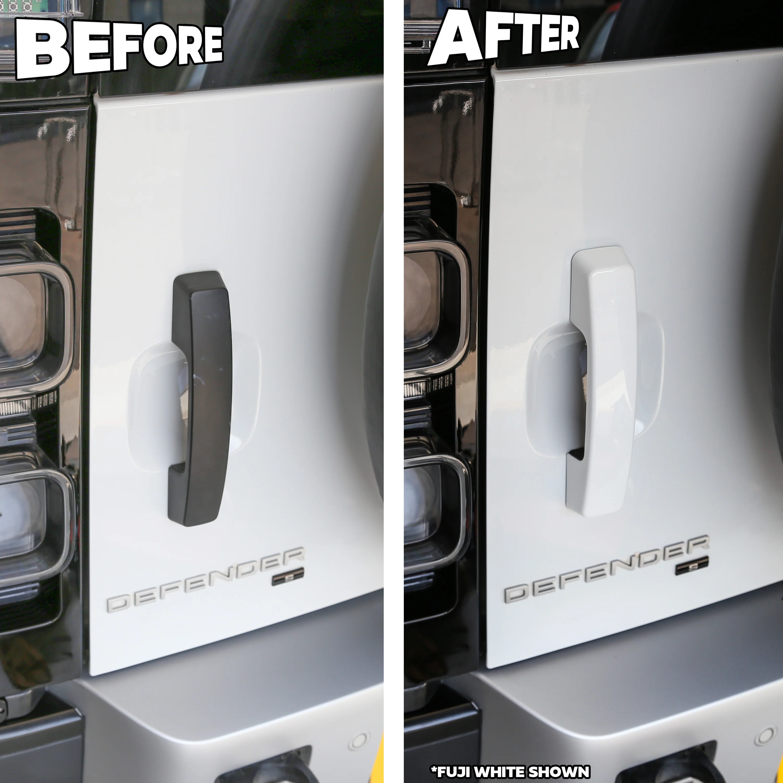 Door & Tailgate Handle Covers - Fuji White - for Land Rover Defender L663 (90 model) - Image 5
