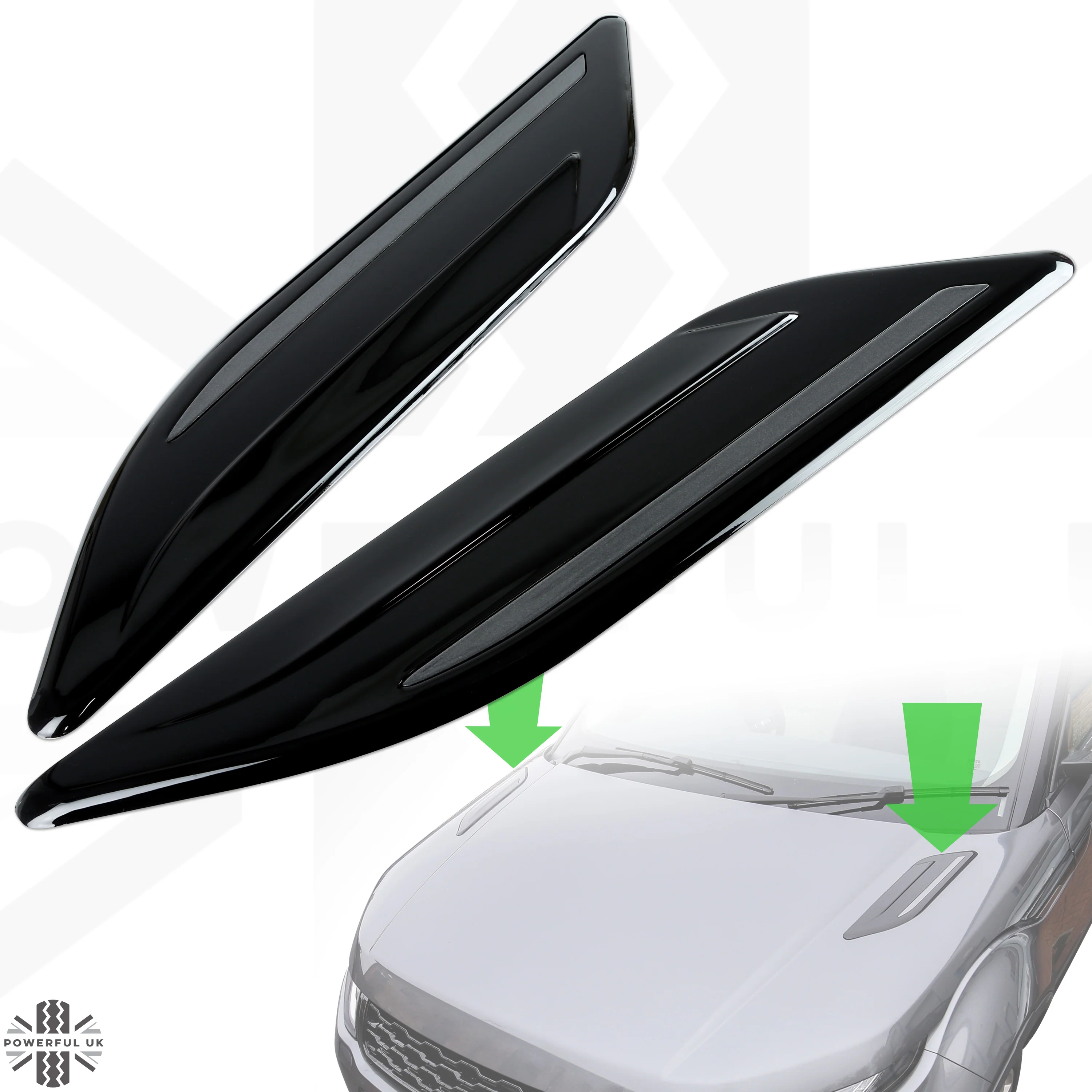 Dummy Bonnet Vents 'Black & Grey' for Range Rover Velar