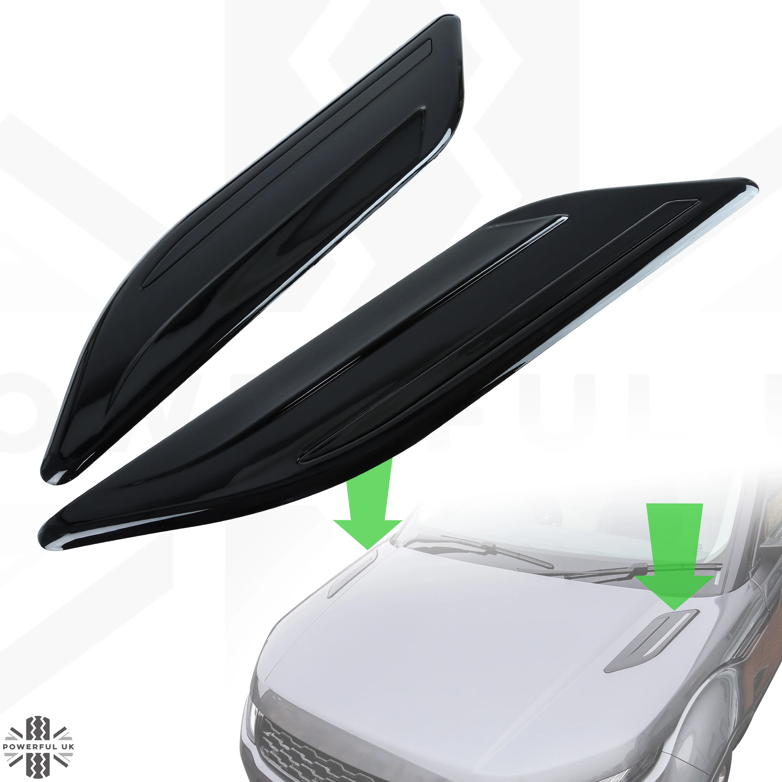 Dummy Bonnet Vents (Type 2) - 'All Gloss Black' for Range Rover Evoque