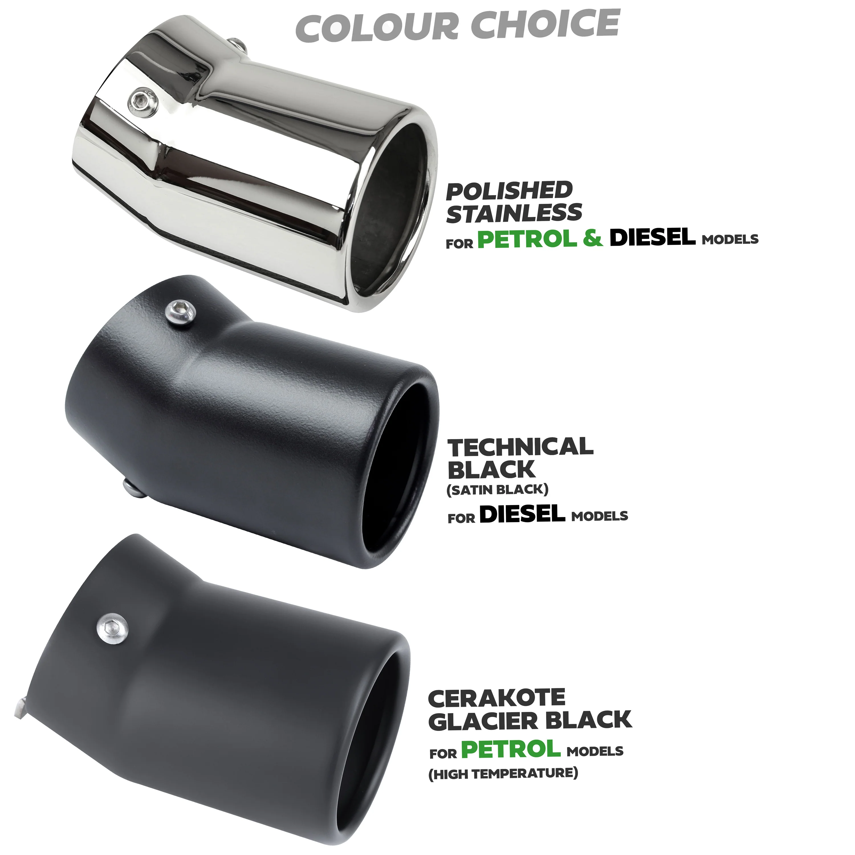 Exhaust Tips for Land Rover Defender L663 (for 55mm exhaust) - Technical Black (for DIESEL) - Image 7