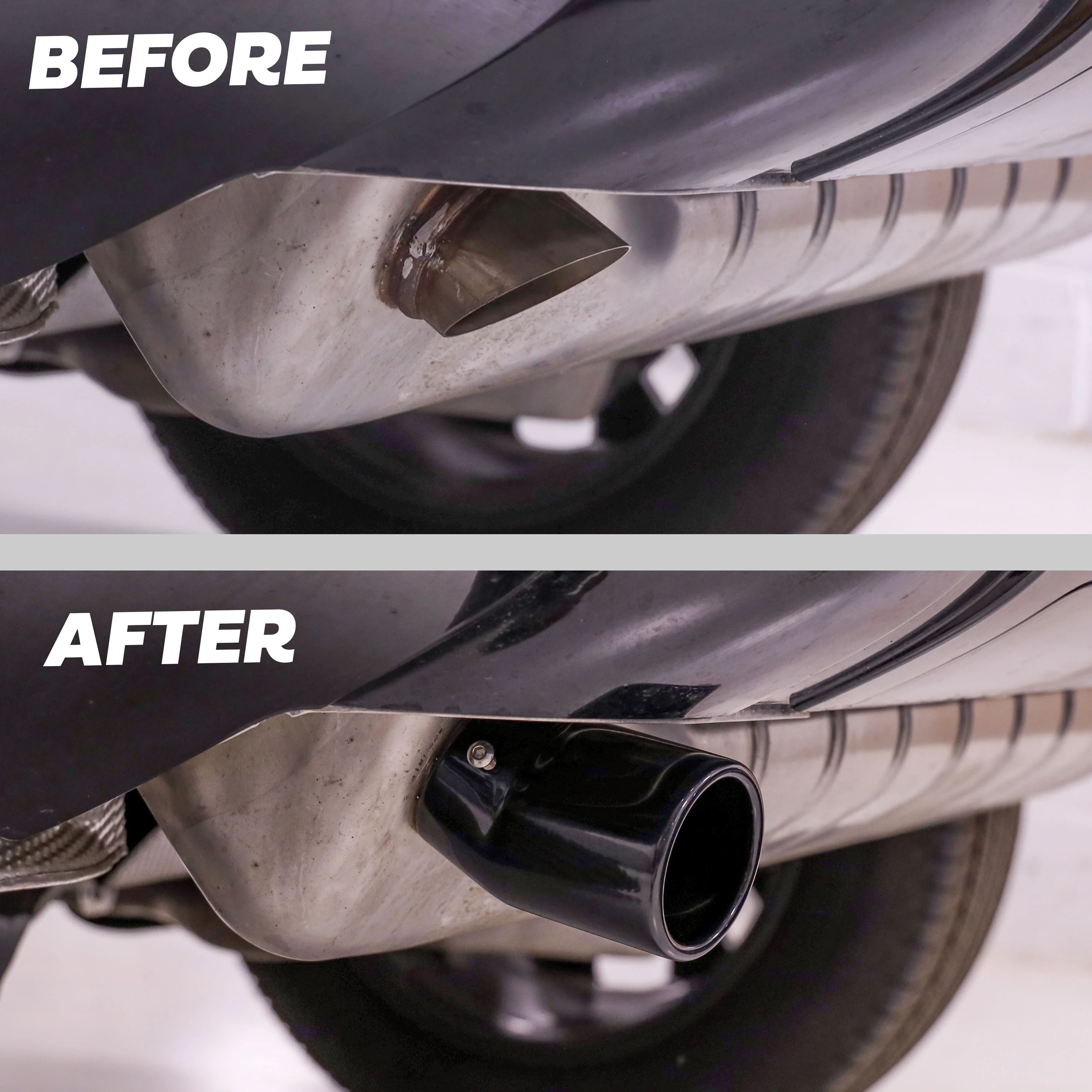 Exhaust Tips for Land Rover Defender L663 (for 65mm exhaust) - Cerakote Glacier Black - Image 4