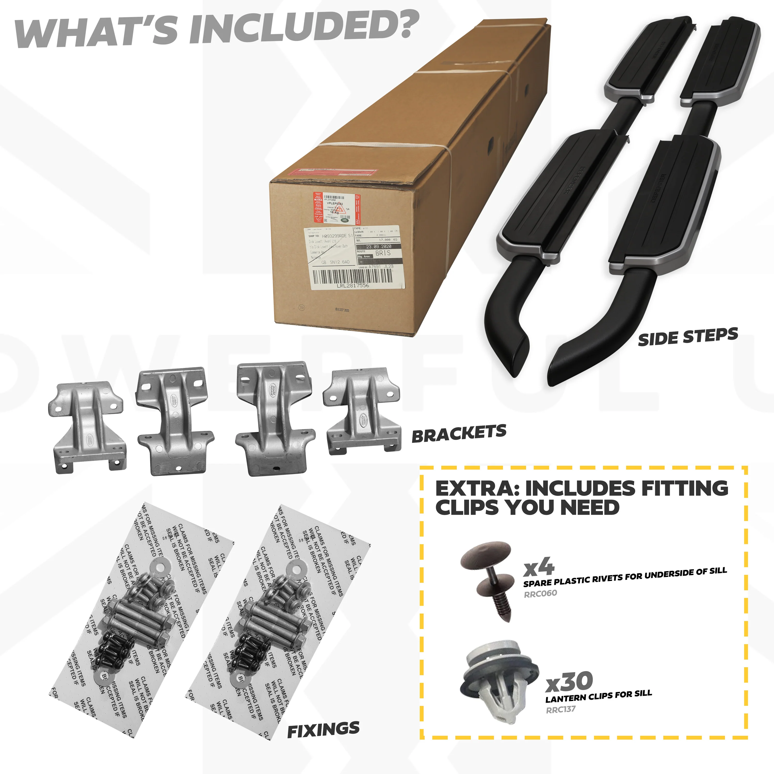 Fixed Side Steps (Genuine) + Extra Fitting Kit for Land Rover Defender L663 (110 Model) - Image 4
