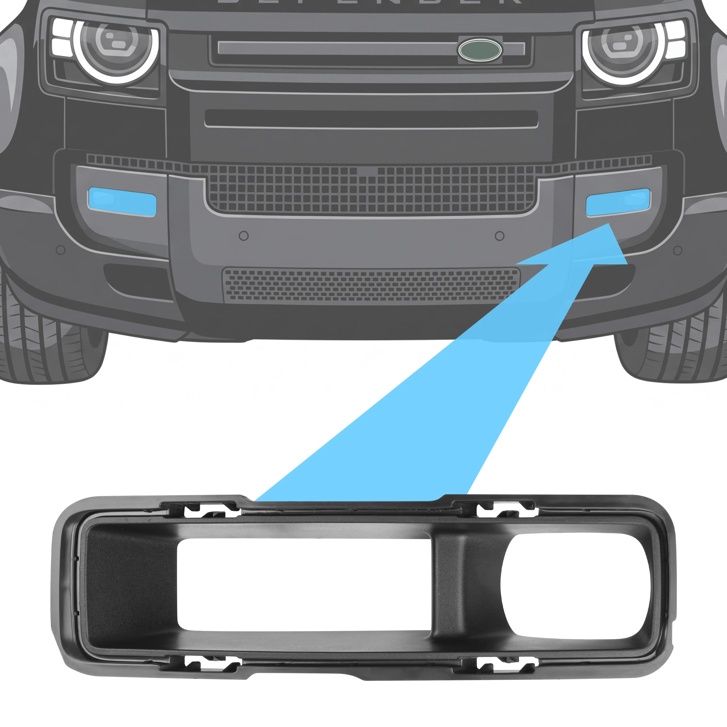 Fog Bezel Insert 'Fog & Cooling Holes' for Land Rover Defender L663 2026 - Genuine(New)