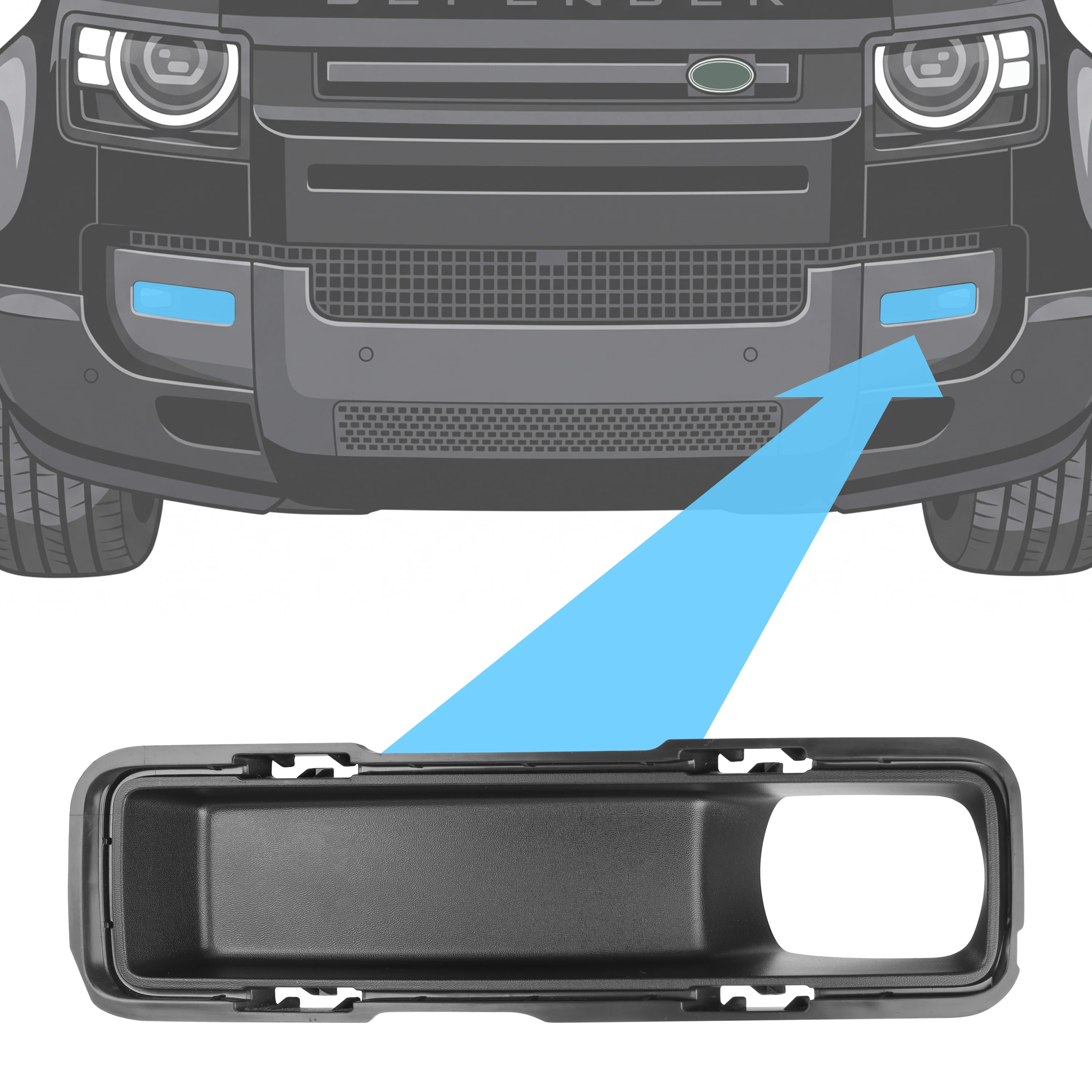 Fog Bezel Insert 'Fog Hole Only' for Land Rover Defender L663 2026 - Genuine(New)
