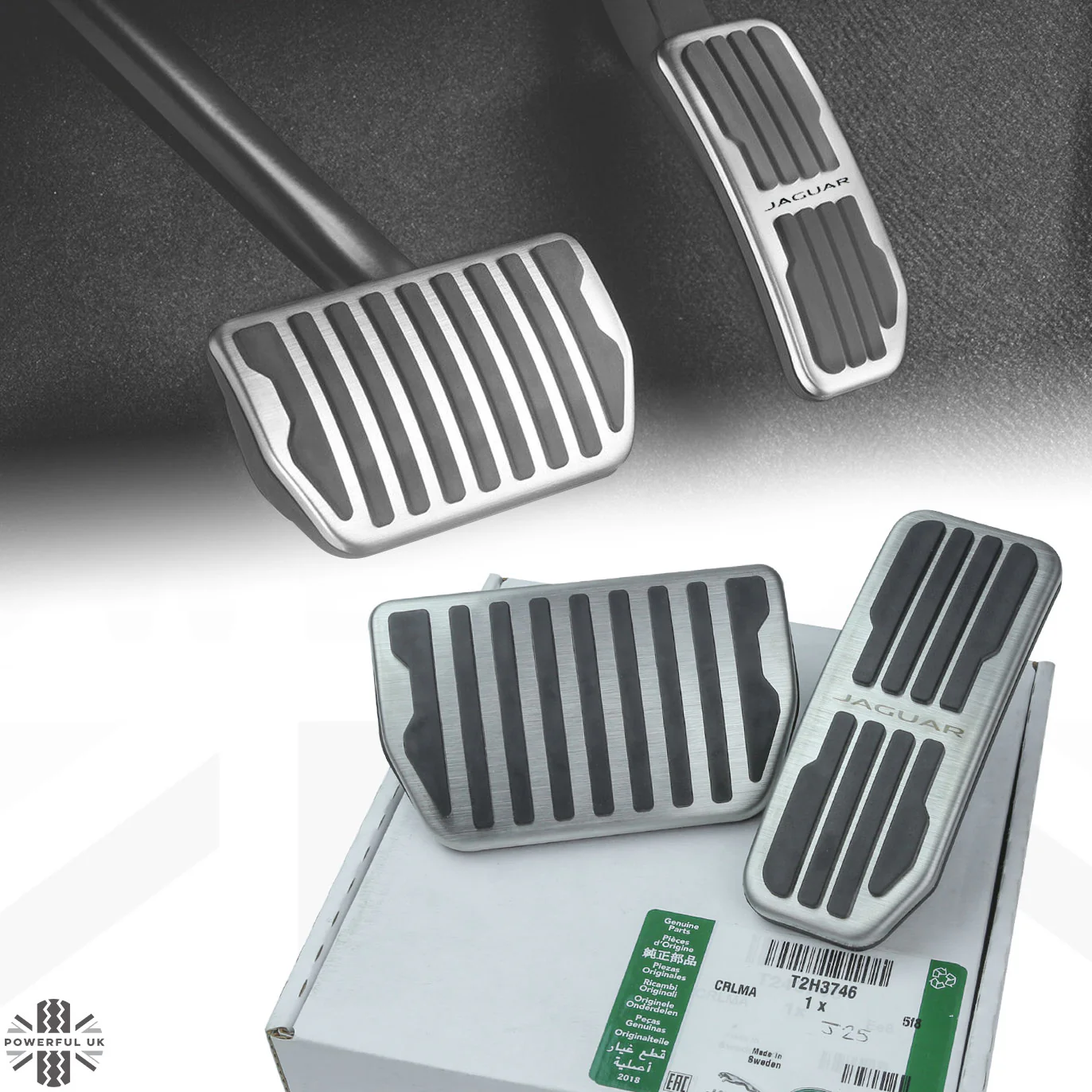Foot Pedal Covers (With Logo) - Genuine - for Jaguar XF