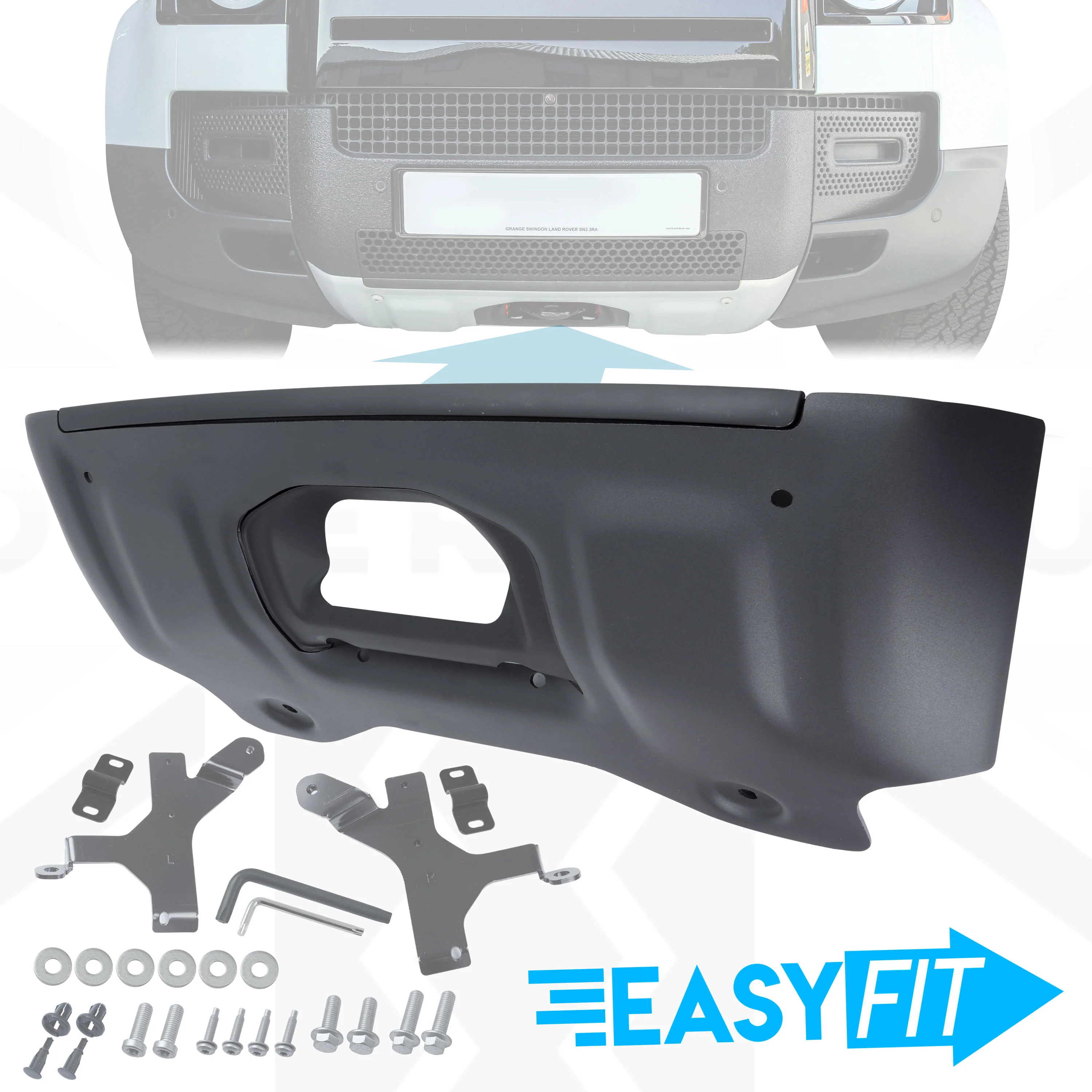 Front Aluminium Skid Plate (Aftermarket - Easy-Fit) for Land Rover Defender L663 - Black - Image 12